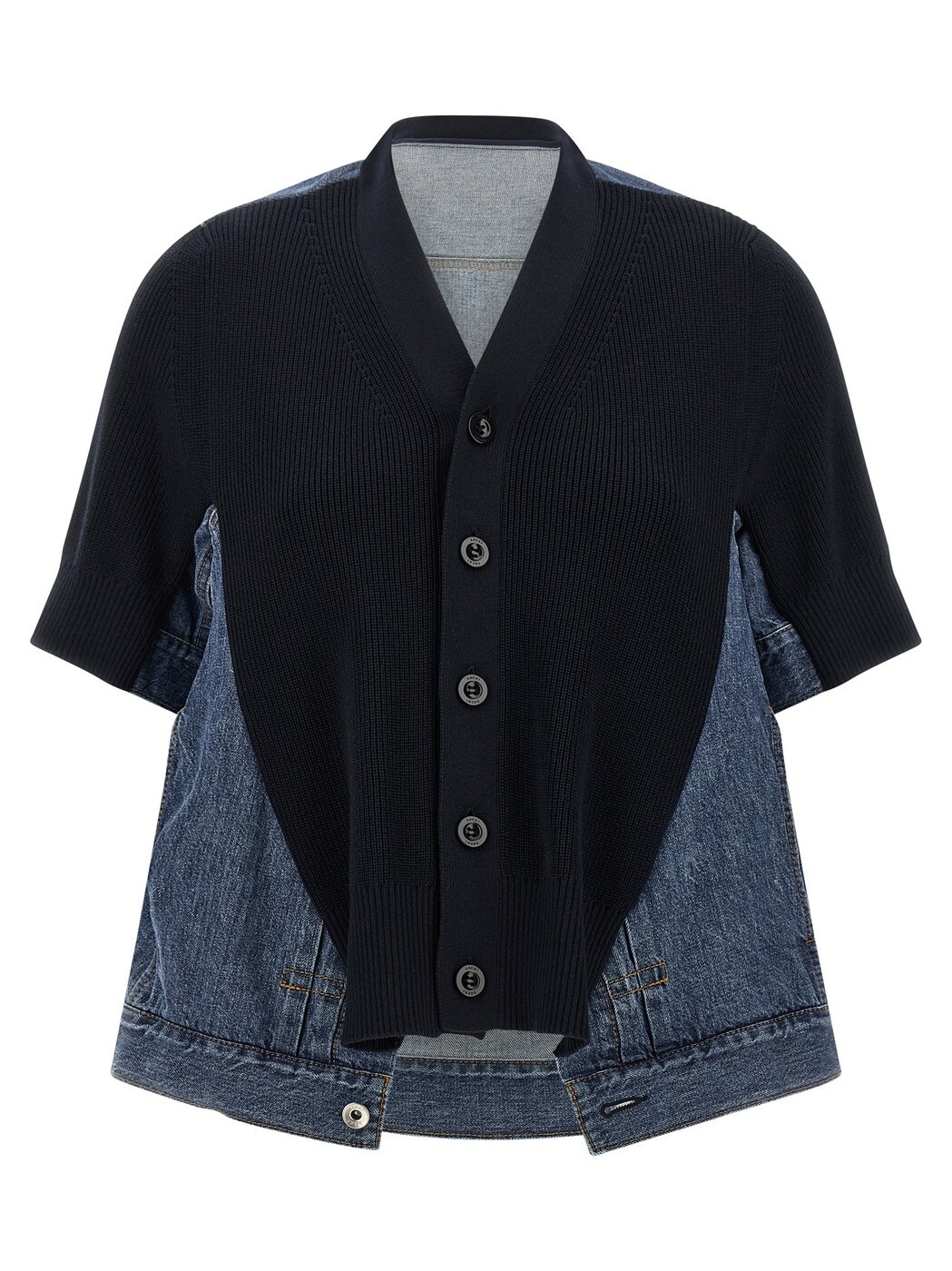 サカイ SACAI スウェーター 編み物お召しもの レディース 青色 Knitwear \u0027Denim x Knit\u0027 cardigan 2608471210 Blue 関税 貨物輸送無料 2026SS ju