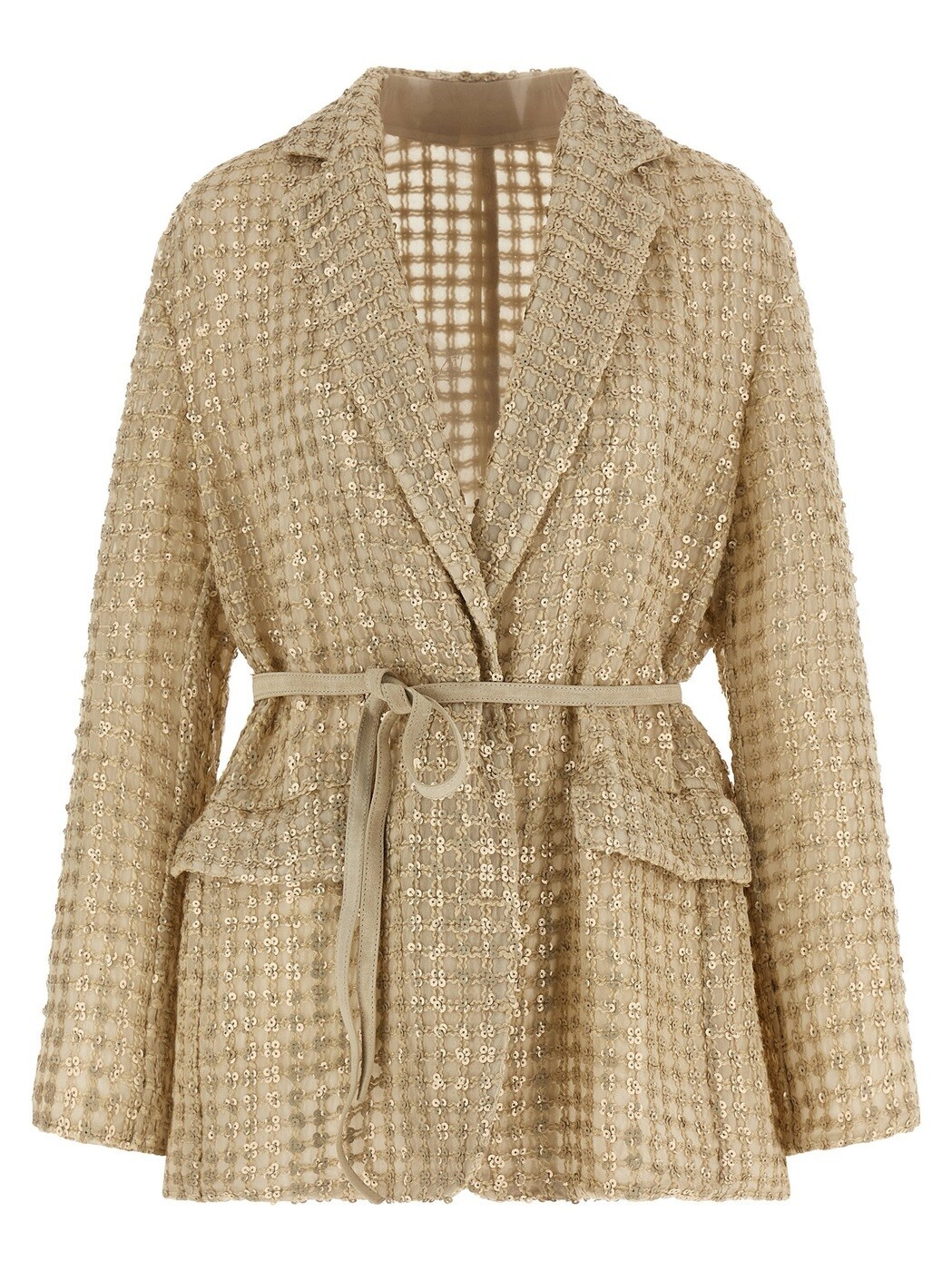 ブルネロクチネリ BRUNELLO CUCINELLI セーター ニットウェア レディース ベージュ Knitwear 'Dazzling Net Embroidery' organza blazer M0CBR7593C3999 Beige 関税 送料無料 2026SS ju|BRANDSHOP「il Tesoro」