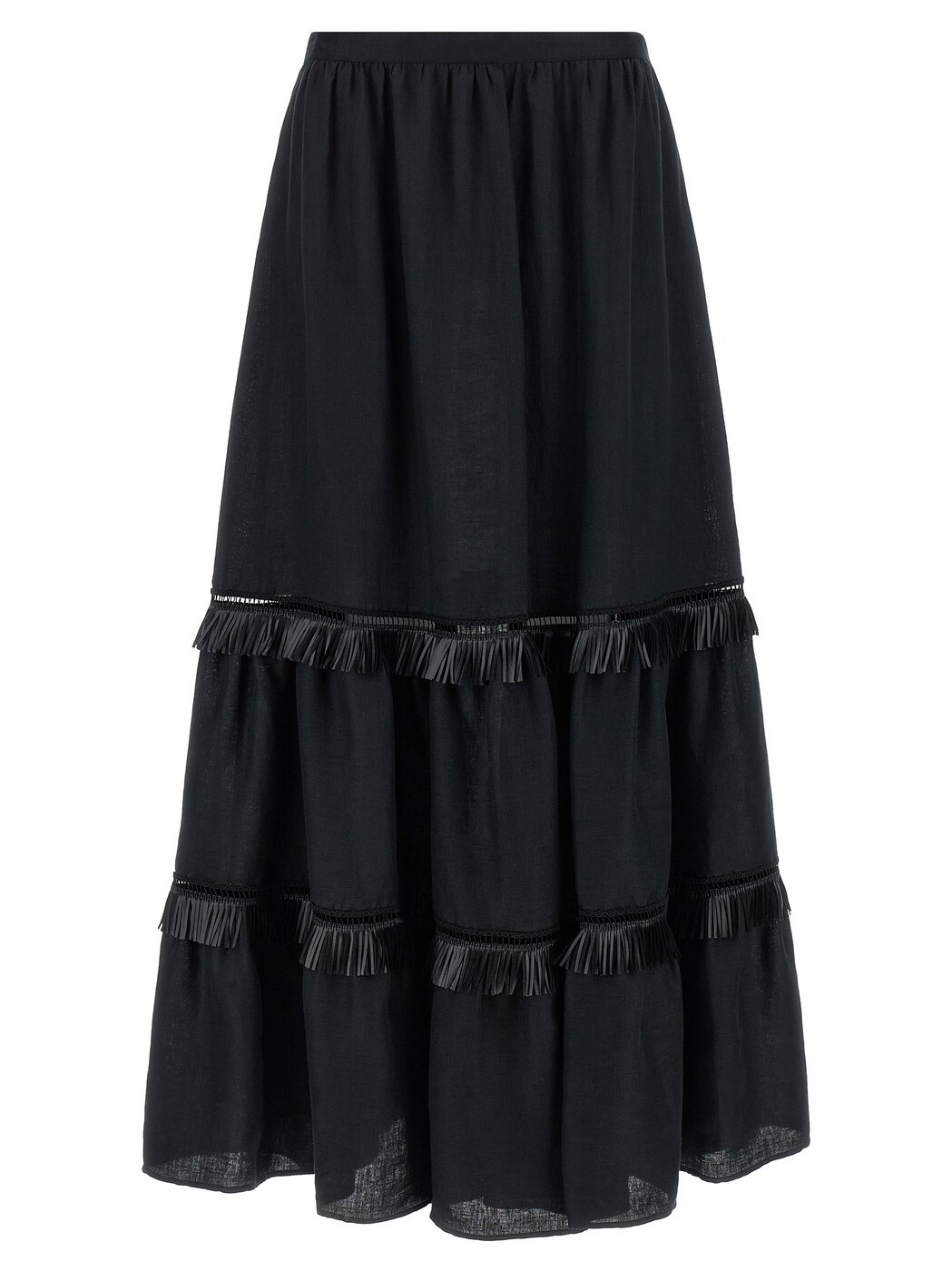 キートン KITON スカート レディース ブラック Skirts Fringed skirt D61215H0969003001 Black 関税 送料無料 2026SS ju|BRANDSHOP「il Tesoro」