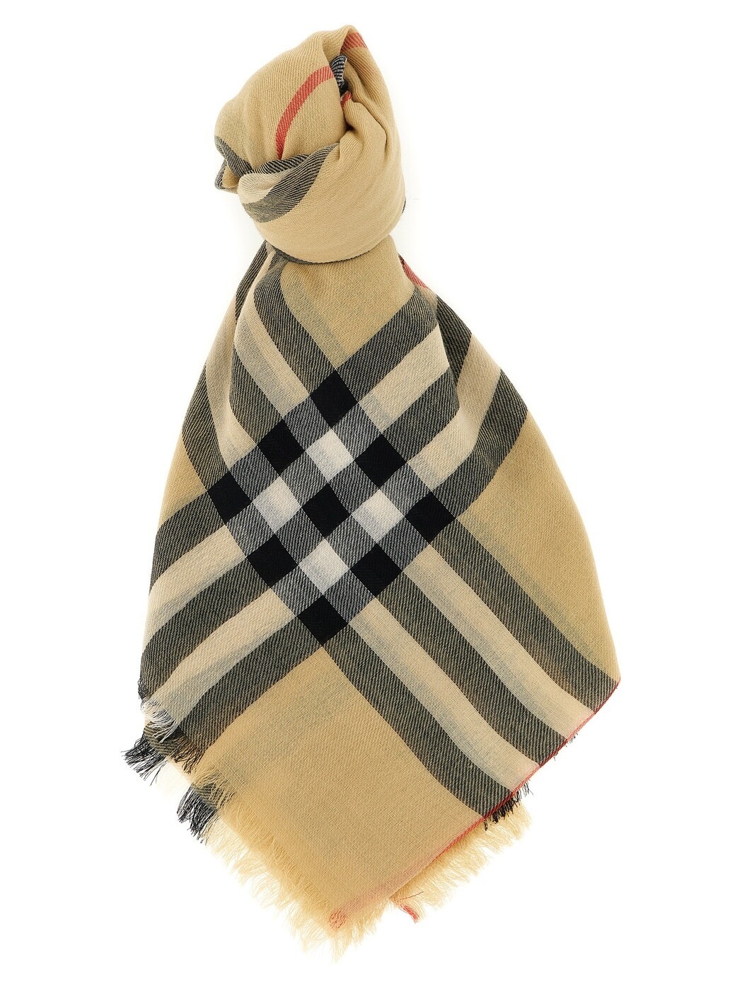 バーバリー BURBERRY 先端技術付属物 流行り物小物 レディース ベージュ Hi-tech accessories Check wool scarf 8122127SAND Beige 関税 貨物輸送無料 2026SS ju