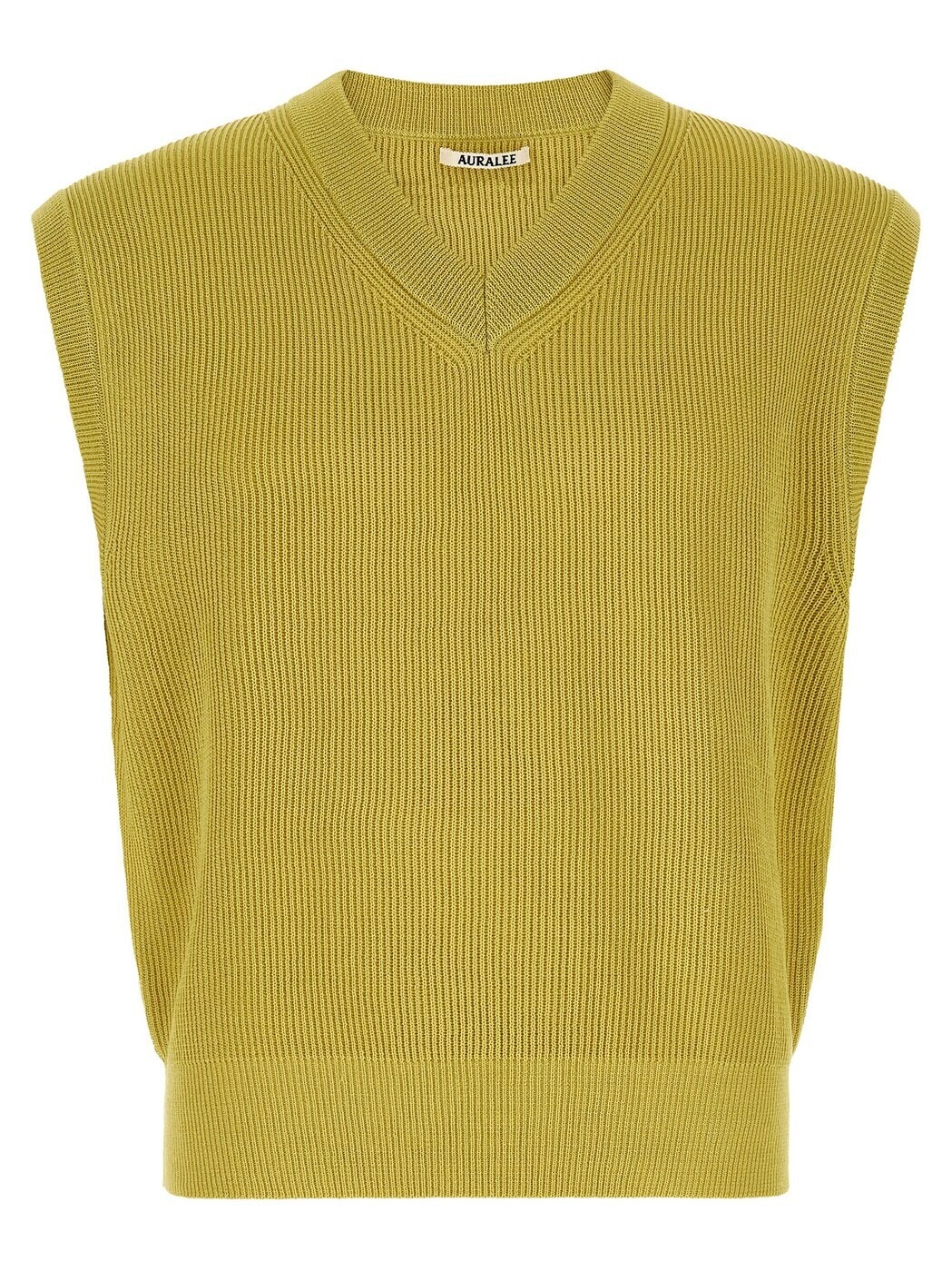 オーラリー AURALEE ジレ より良い メンズ 黄色 Vests Ribbed knit vest A26SV02SYDUSTYYELLOW Yellow 関税 貨物輸送無料 2026SS ju