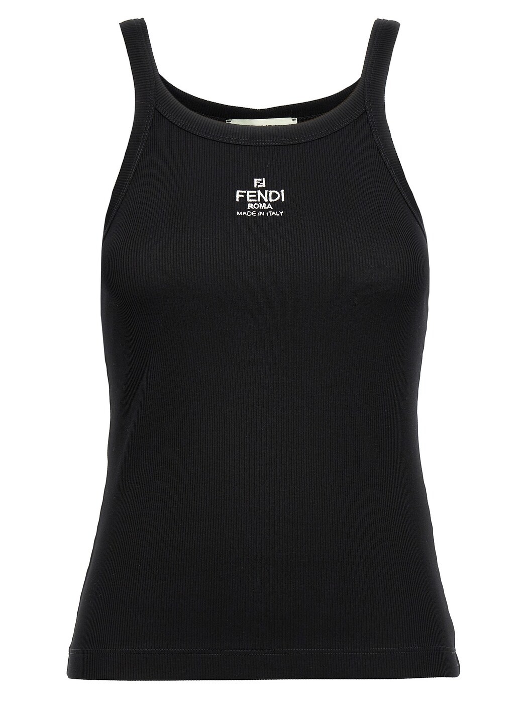 フェンディ FENDI プルオーバー トップス レディース 黒いこと T-shirts and tops Logo tank top FS7966ANQMF0GME Black 関税 貨物輸送無料 2026SS ju
