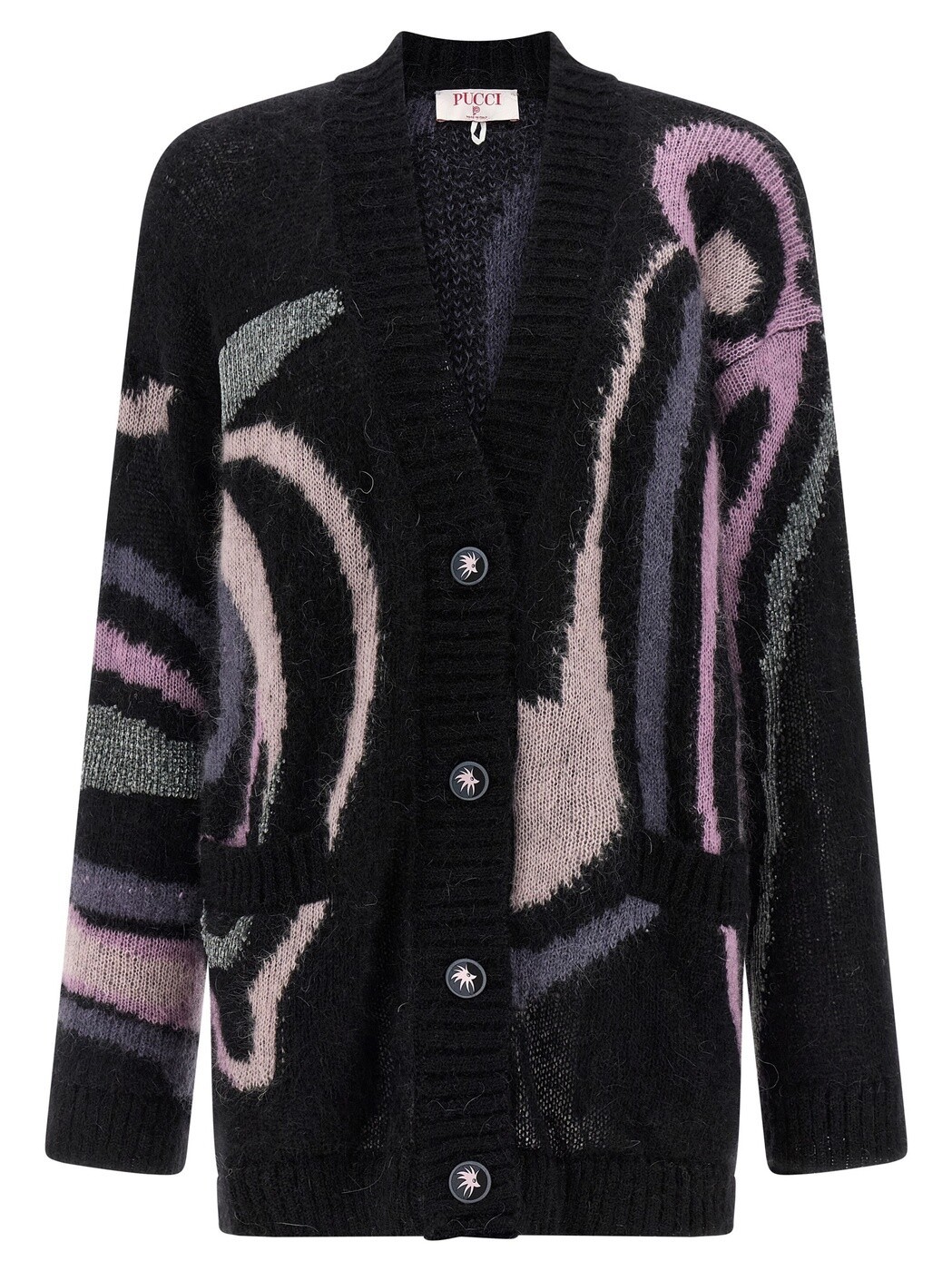 エミリオ プッチ EMILIO PUCCI スウェーター 編み物お召しもの レディース 黒いこと Knitwear \u0027Marmo\u0027 cardigan 5UKQ815U967002 Black 関税 貨物輸送無料 2025AW ju