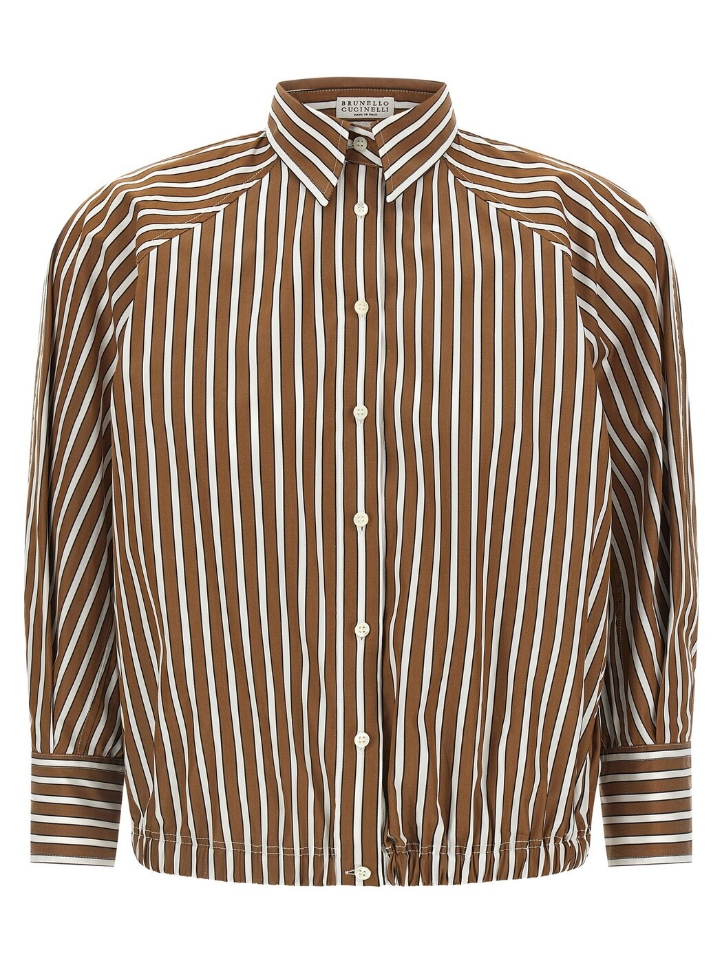 ブルネロクチネリ BRUNELLO CUCINELLI シャツ レディース ブラウン Shirts 'Shadow' striped shirt MH749NA906C003 Brown 関税 送料無料 2026SS ju|BRANDSHOP「il Tesoro」