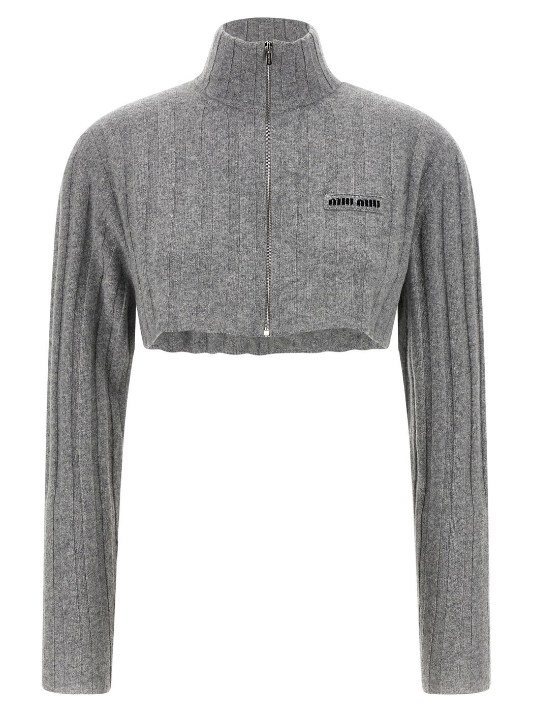 ミュウ ミュウ MIU MIU スウェーター 編み物お召しもの レディース 薄墨色 Knitwear Cropped cardigan MMF01ASOOO17JAF0031 Gray 関税 貨物輸送無料 2026SS ju