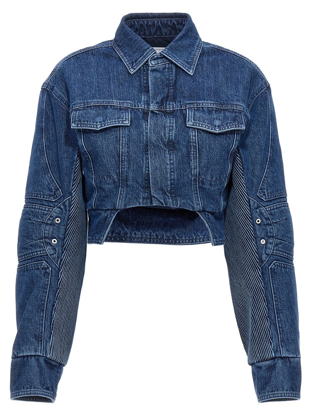 象牙色 OFF WHITE 背広上衣 背広 上衣 レディース 青み Suit Jackets \u0027Motorcycle\u0027 denim jacket OWYE044S23DEN00145004500 Blue 関税 貨物輸送無料 2023SS ju