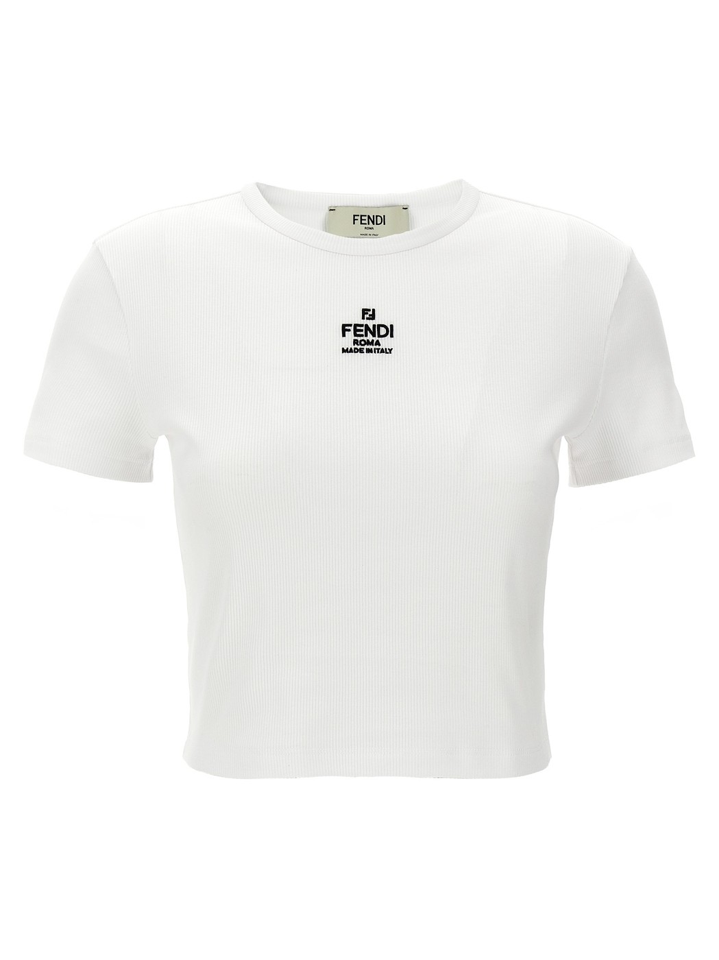 フェンディ FENDI スポーツシャツ プルオーバー レディース 白いこと T-shirts and polo shirts \u0027Fendi\u0027 cropped T-shirt FS8110ANQMF0ZNM White 関税 貨物輸送無料 2026SS ju