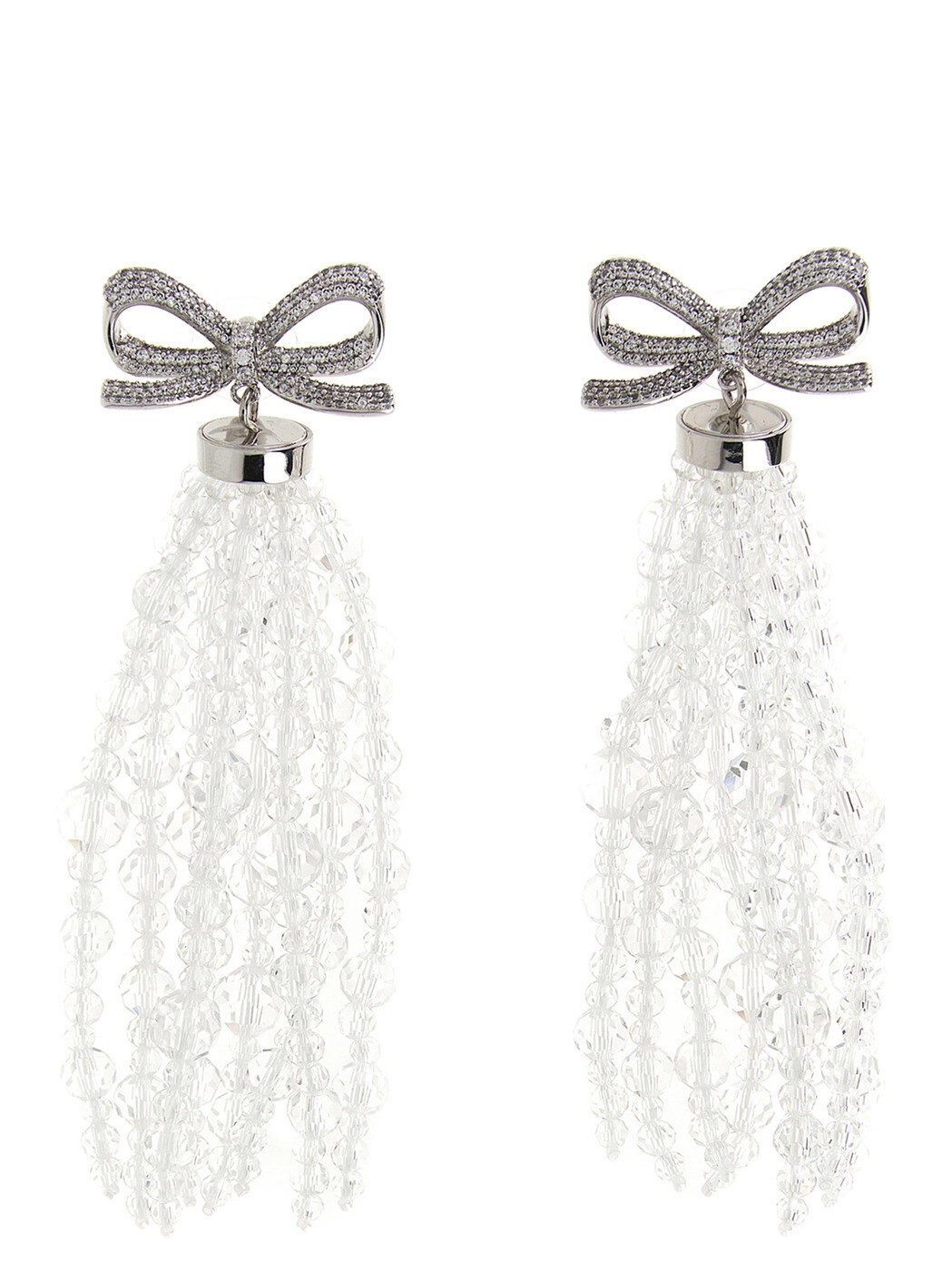 セルフ ポートレート SELF PORTRAIT ジュエリー レディース シルバー Jewelry 'Bow Beaded Waterfall' earrings SS26634ESLSILVER Silver 関税 送料無料 2026SS ju|BRANDSHOP「il Tesoro」