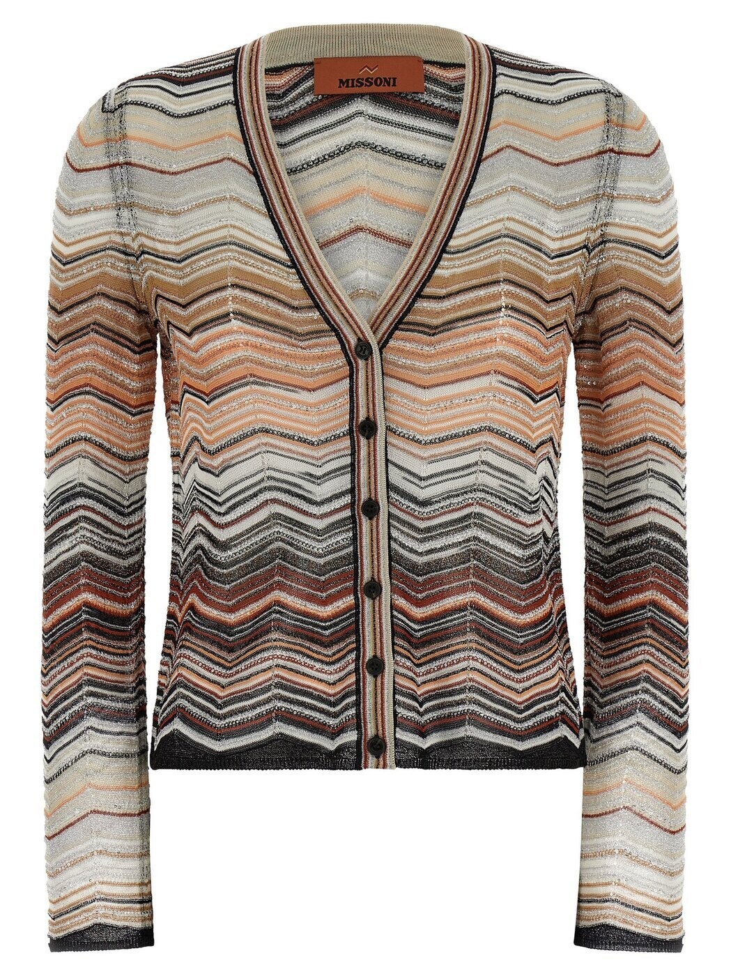 ミッソーニ MISSONI スウェーター 編み物お召しもの レディース 赤銅色 Knitwear Chevron lame cardigan DS26SM0GBK01H9SM9ZV Brown 関税 貨物輸送無料 2026SS ju