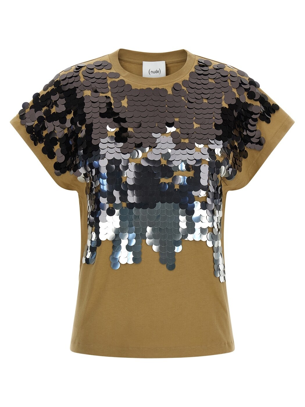 素っぽんぽん NUDE スポーツシャツ プルオーバー レディース 赤銅色 T-shirts and polo shirts Sequin T-shirt 1103E26457513 Brown 関税 貨物輸送無料 2026SS ju