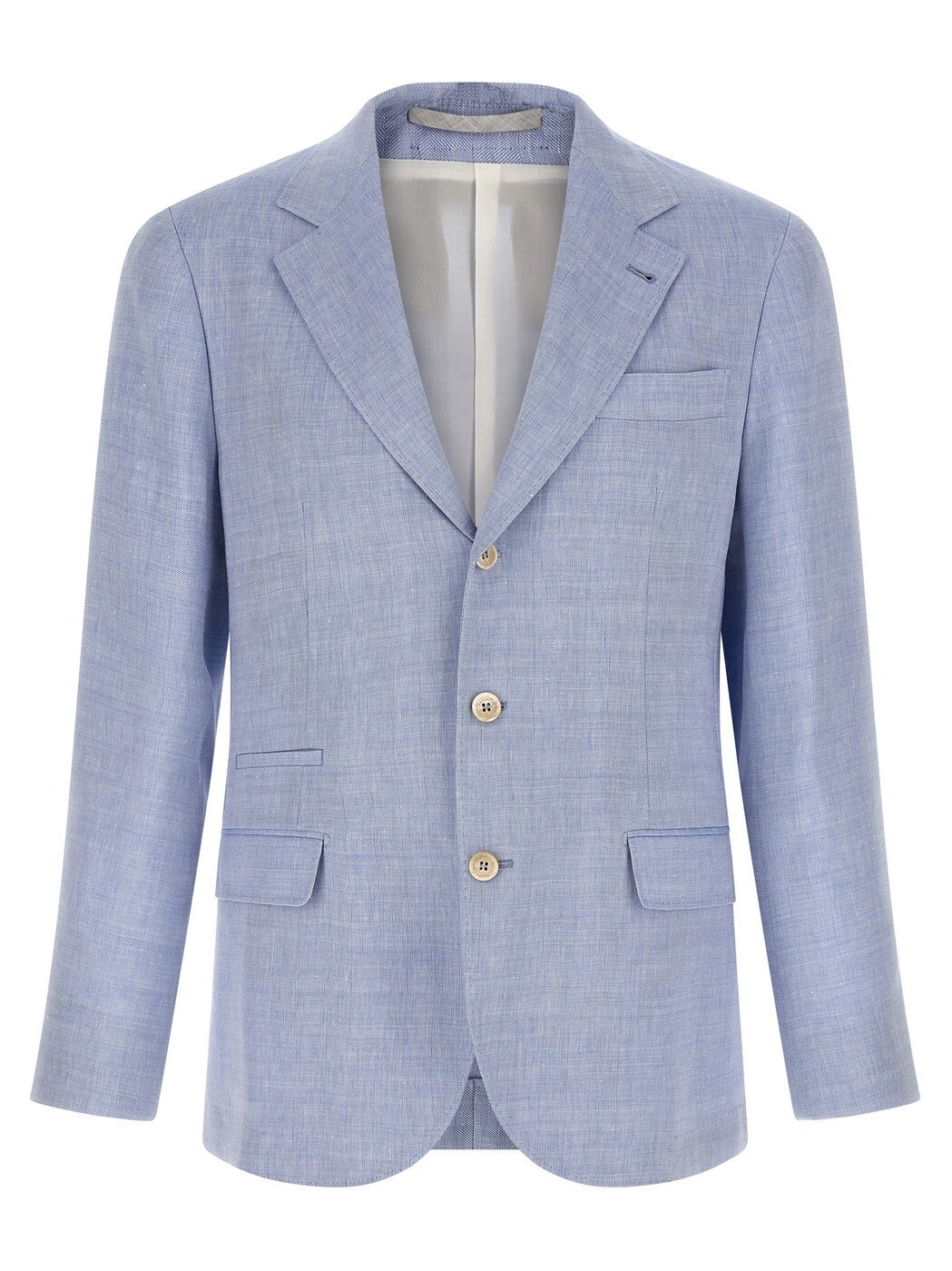 ブルネロ クチネリ BRUNELLO CUCINELLI 上衣 メンズ 青色 Jackets Linen and wool chevron blazer MZ4087BTDC024 Light Blue 関税 貨物輸送無料 2026SS ju