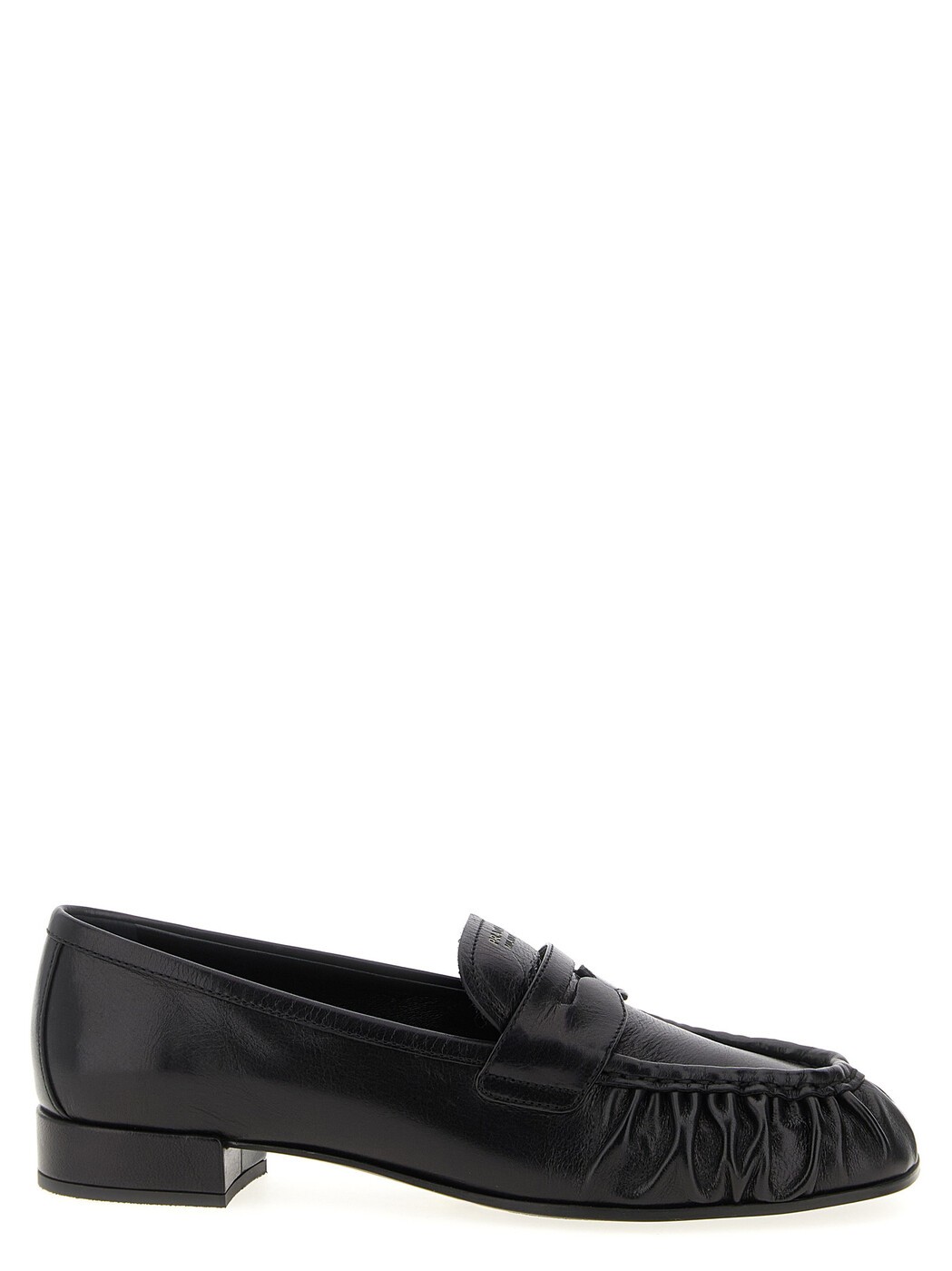 プラダ PRADA 置き目毛皮 レディース 黒いこと Loafers Curled toe moccasins 1D175OF020007F0002 Black 関税 貨物輸送無料 2025AW ju