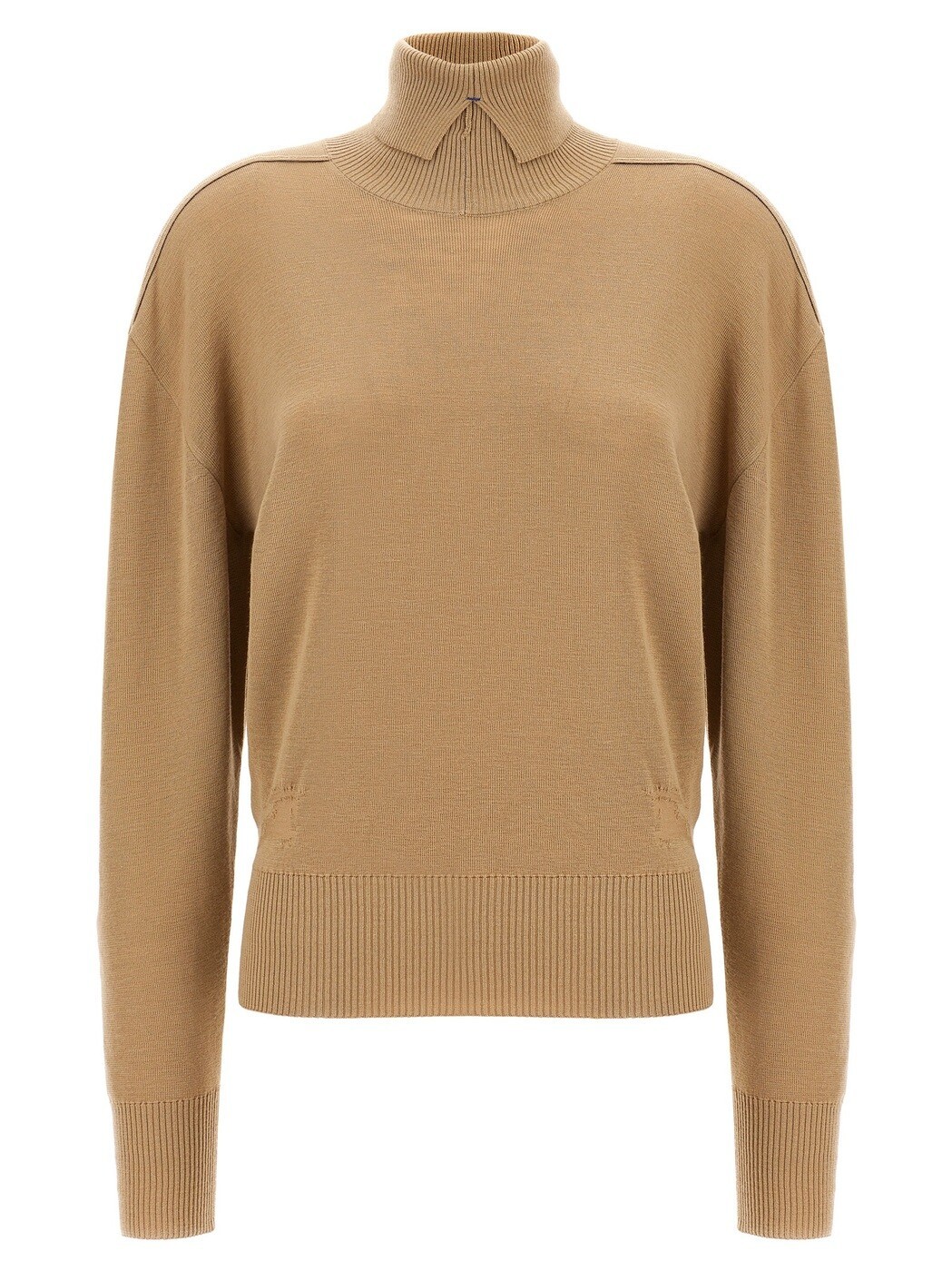 バーバリー BURBERRY スウェーター 編み物御召しもの レディース ベージュ Knitwear Turtle-neck sweater 8095115FLAX Beige 関税 貨物輸送無料 2024AW ju
