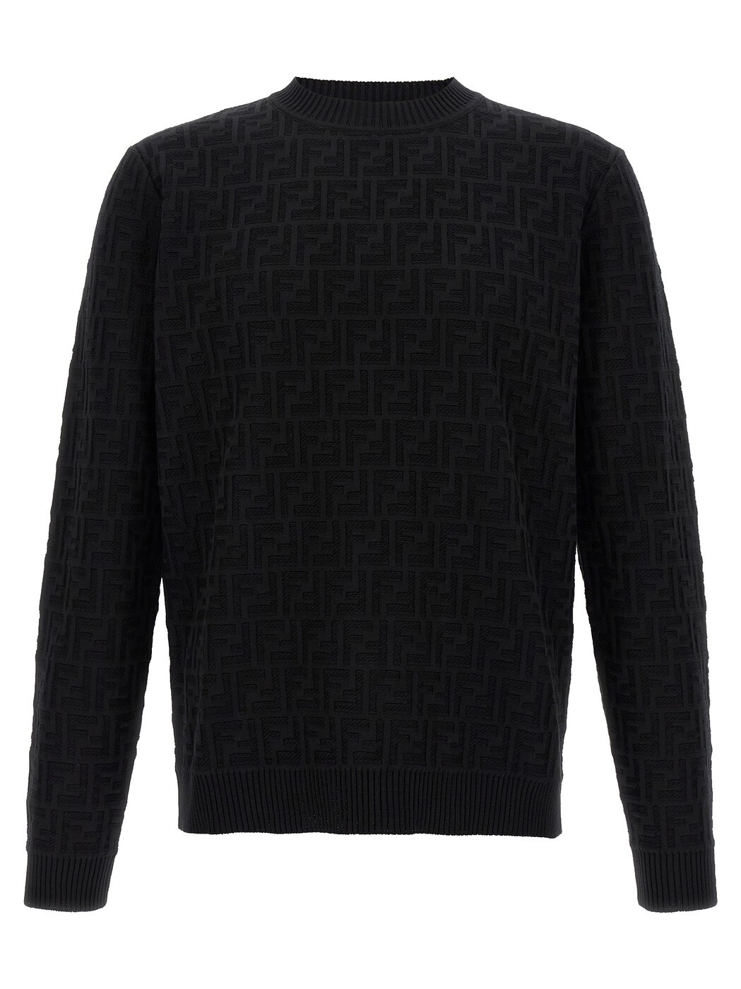 フェンディ FENDI ティーシャツ 編み物御召しもの メンズ 黒いこと Knitwear FF jacquard sweater FZX091AUW0F0QA1 Black 関税 貨物輸送無料 2026SS ju