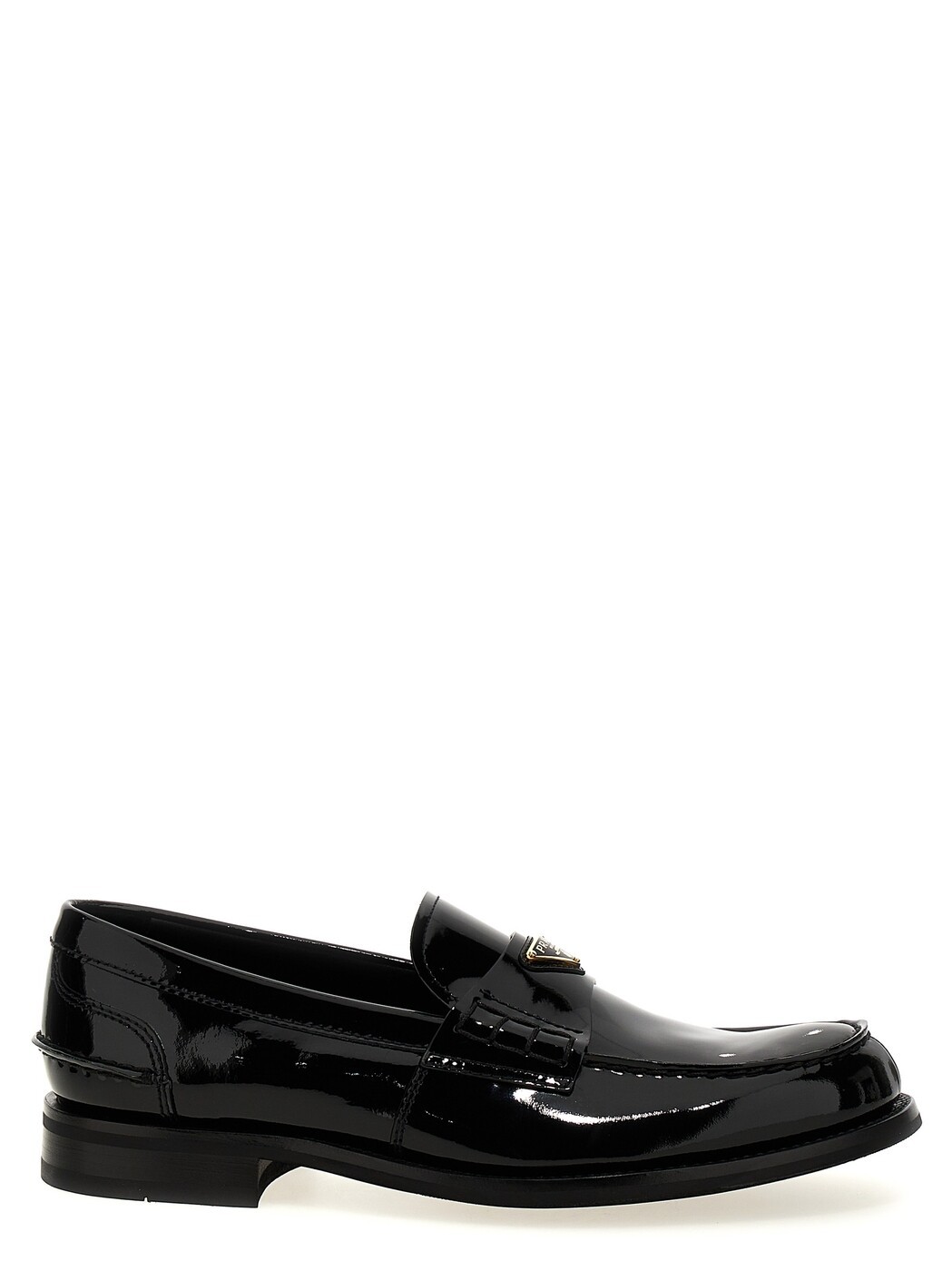 プラダ PRADA 置き目毛皮 メンズ 黒いこと Loafers Logo patent leather loafer 2DB223FX000069F0002 Black 関税 貨物輸送無料 2025SS ju