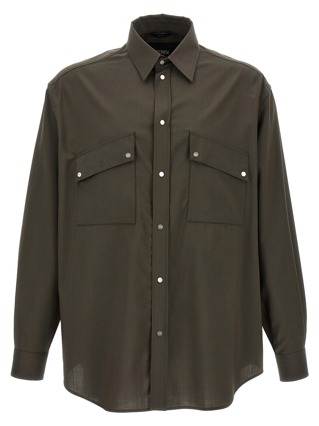 フェンディ FENDI プルオーバー メンズ 緑であること Shirts Wool shirt FW1319ASCHF03NT Green 関税 貨物輸送無料 2024AW ju