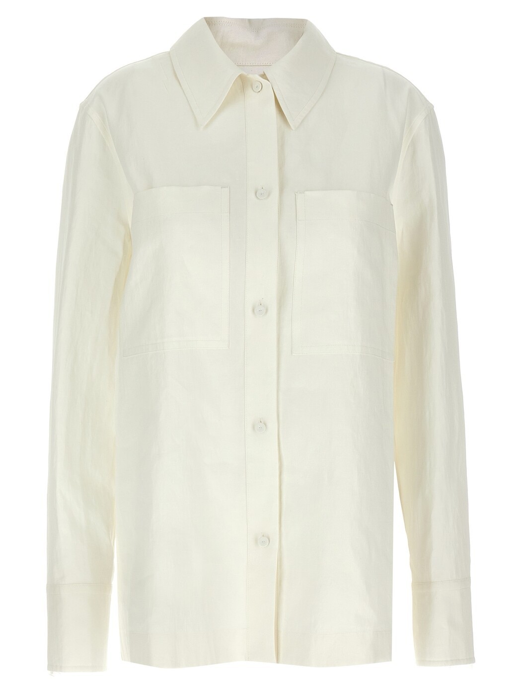 ジルサンダー JIL SANDER シャツ レディース ホワイト Shirts Linen shirt J02DL0226J60001100 White 関税 送料無料 2025SS ju
