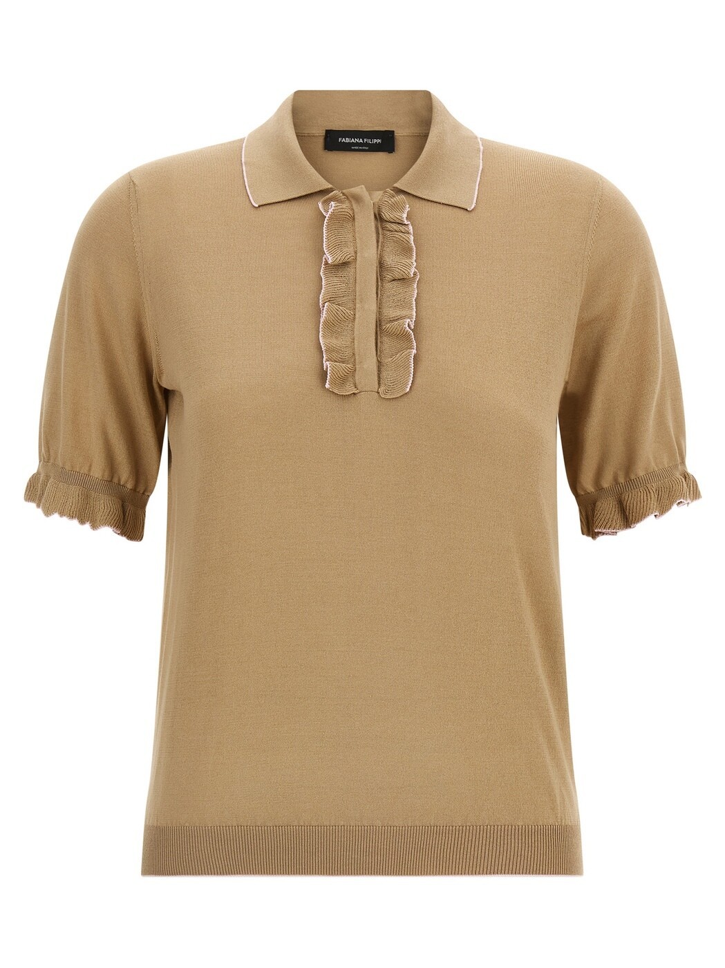ファビアナ フィリッピ FABIANA FILIPPI スポーツシャツ レディース ベージュ Polo Cotton silk polo shirt MAD276F458M100VR3 Beige 関税 貨物輸送無料 2026SS ju