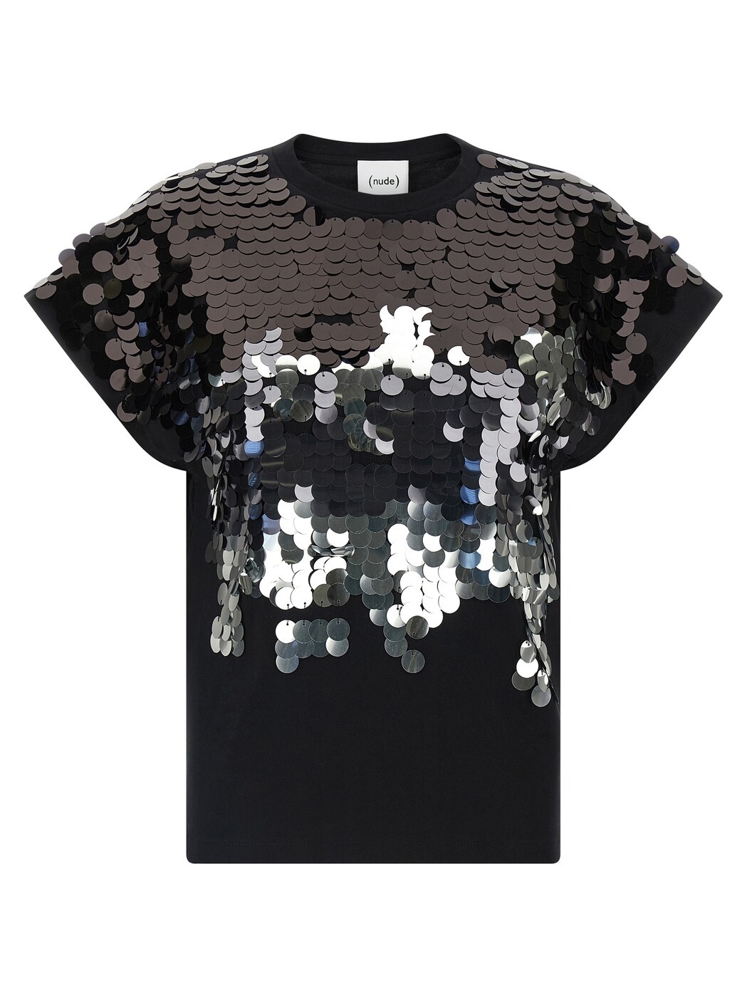 素っぽんぽん NUDE スポーツシャツ プルオーバー レディース 黒いこと T-shirts and polo shirts Sequin T-shirt 1103E2645709 Black 関税 貨物輸送無料 2026SS ju
