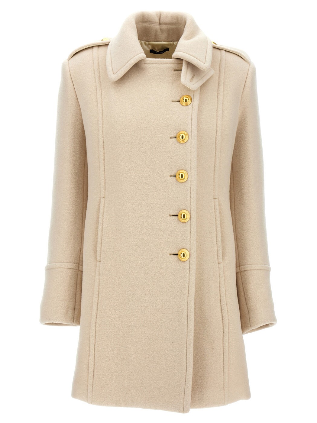 トム ジェラルド・r・フォード TOM FORD トレンチコート 厚地の外套 レディース 白いこと Coats and trench coats Single-breasted wool coat CS1260FAX1296JB106 White 関税 貨物輸送無料 2024AW ju