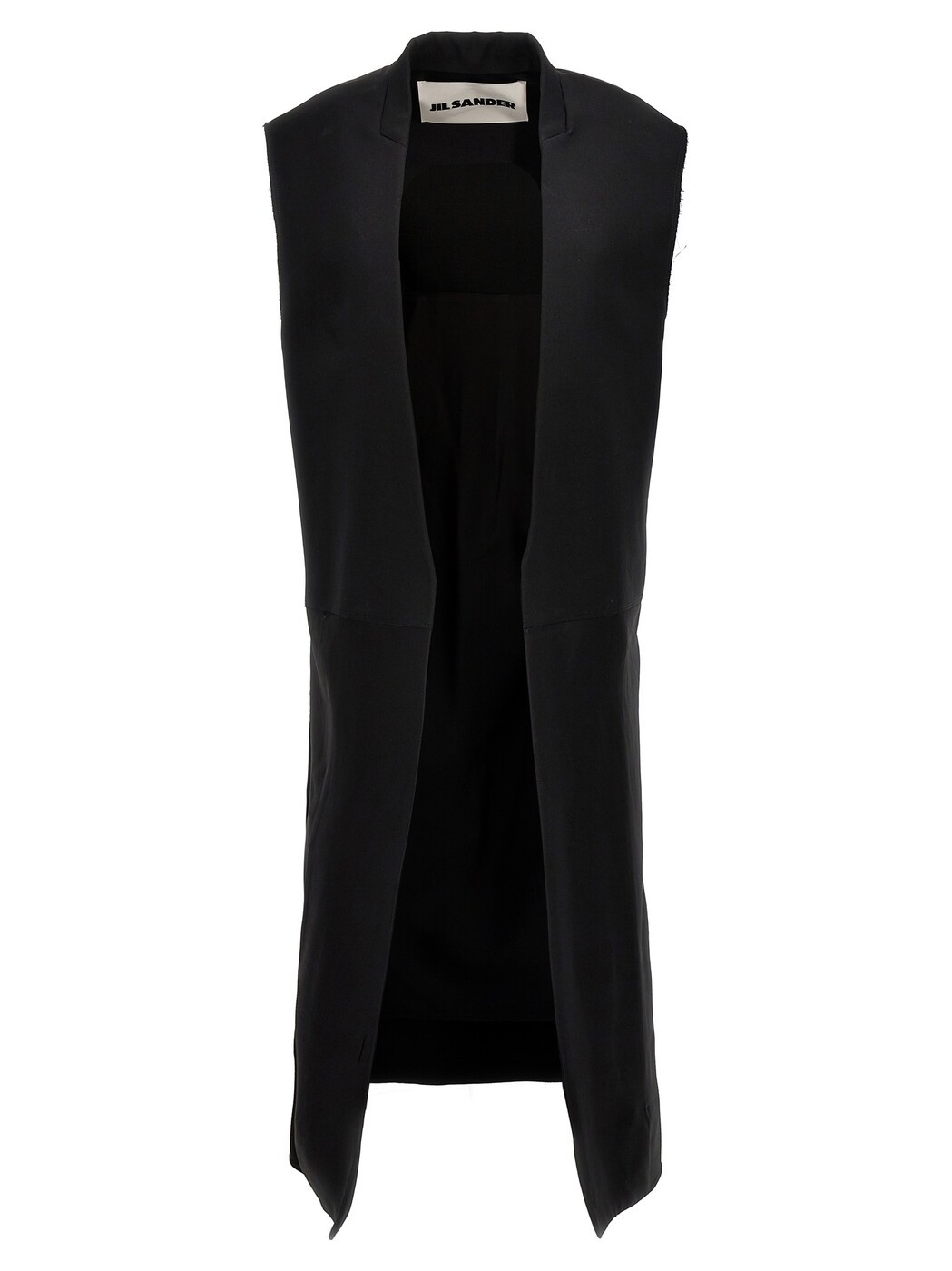 ジルサンダー JIL SANDER ジレ より良い レディース 黒いこと Vests Two-material long vest J03AA0103JTN184001 Black 関税 貨物輸送無料 2023SS ju