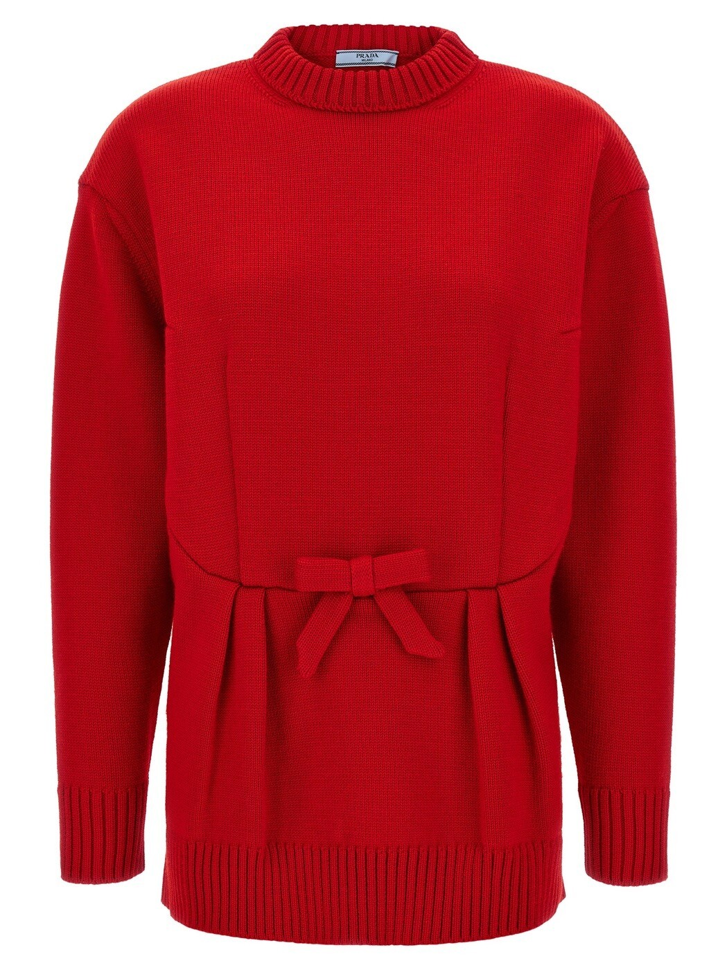 プラダ PRADA プルオーバー 編み物御召しもの レディース 赤いこと Knitwear Bow sweater P24V2PSOOO18JOF0011 Red 関税 貨物輸送無料 2025AW ju