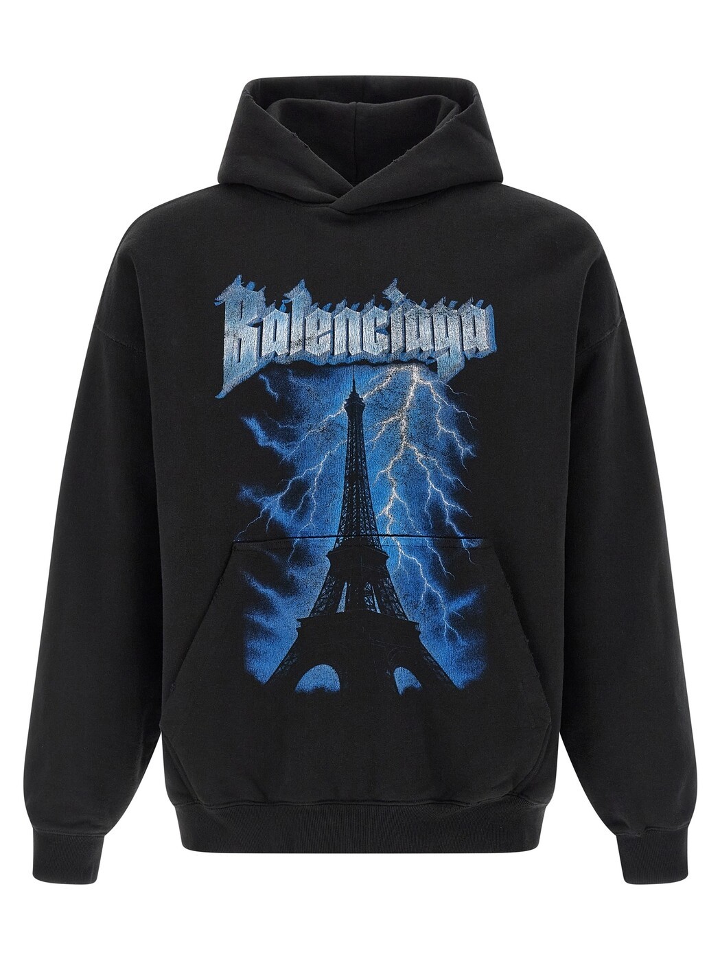 バレンシアガ BALENCIAGA トレイナー 調教師 メンズ 黒いこと Sweatshirts \u0027Paris Thunderstorm\u0027 hoodie 871956TUVF41000 Black 関税 貨物輸送無料 2026SS ju