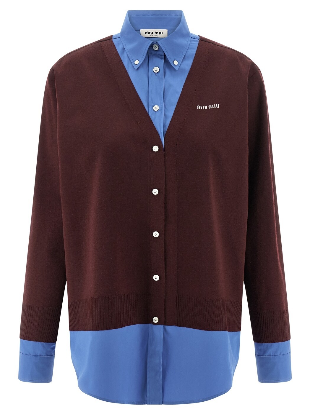 ミュウ ミュウ MIU MIU プルオーバー レディース マルチ色つや Shirts Poplin and cashmere shirt MK1962SOOO17HJF041F Multicolor 関税 貨物輸送無料 2025AW ju