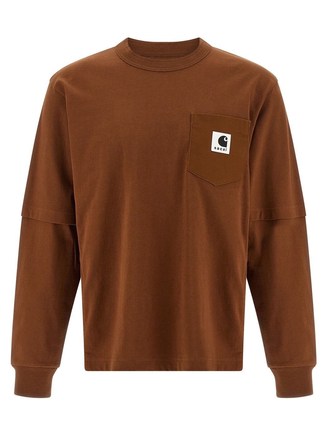 サカイ SACAI スポーツシャツ ティーシャツ レディース 赤銅色 T-shirts and polo shirts T-shirt capsule Sacai x Carhartt Wip 2500994S642 Brown 関税 貨物輸送無料 2025AW ju レディースファッション-Tシャツ・カットソー
