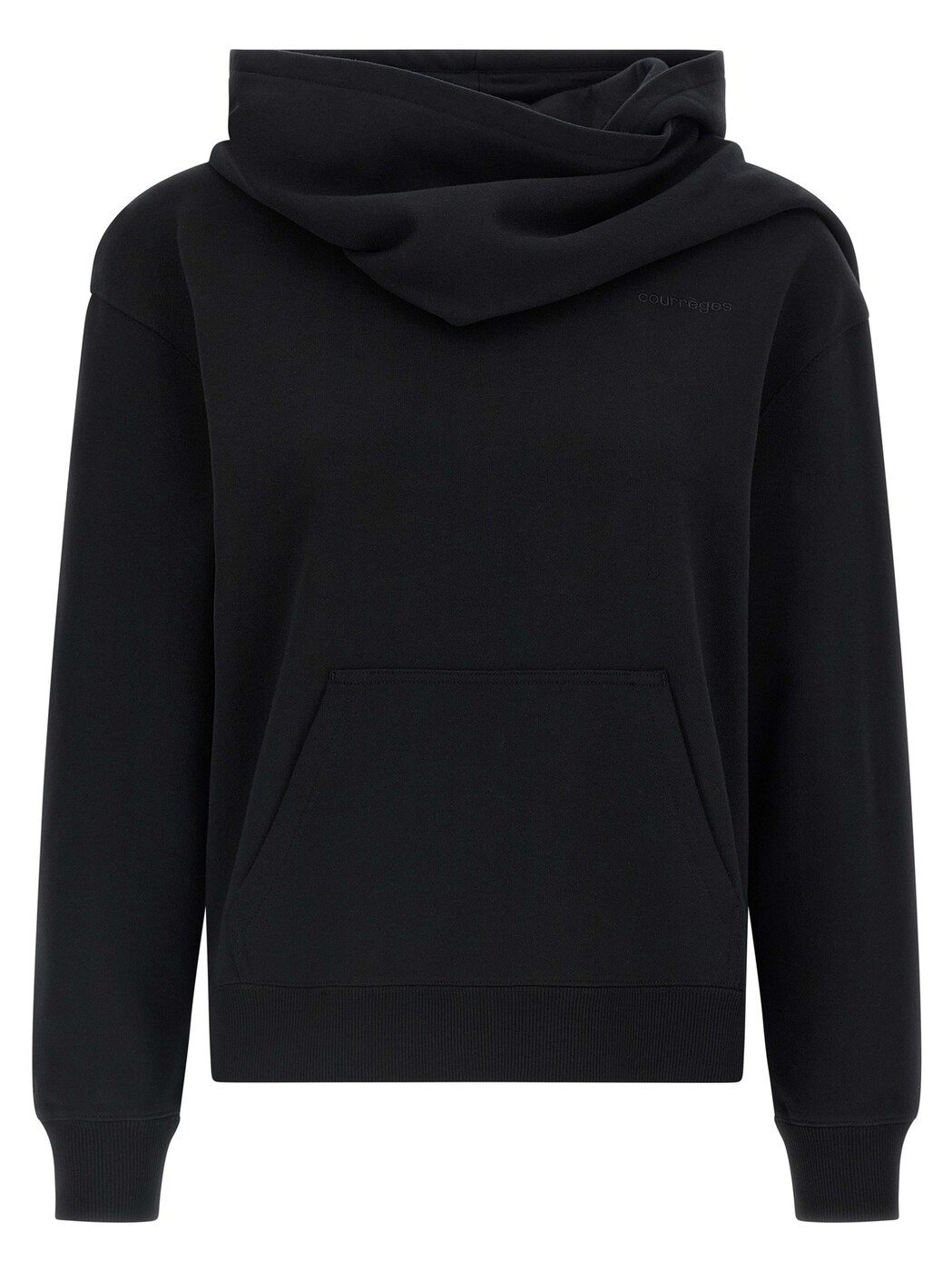 クレージュ COURREGES 調教師 レディース 黒いこと Sweatshirts Hoodie and scarf 325JHO047JS02349999 Black 関税 貨物輸送無料 2025AW ju