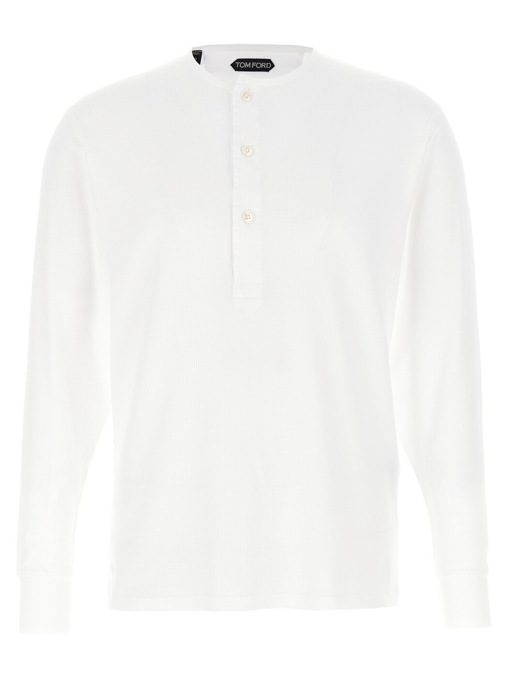 トム ジェラルド・r・フォード TOM FORD プルオーバー メンズ 白いこと T-shirts Ribbed cotton t-shirt JHL019JMC067AW002 White 関税 貨物輸送無料 2025AW ju