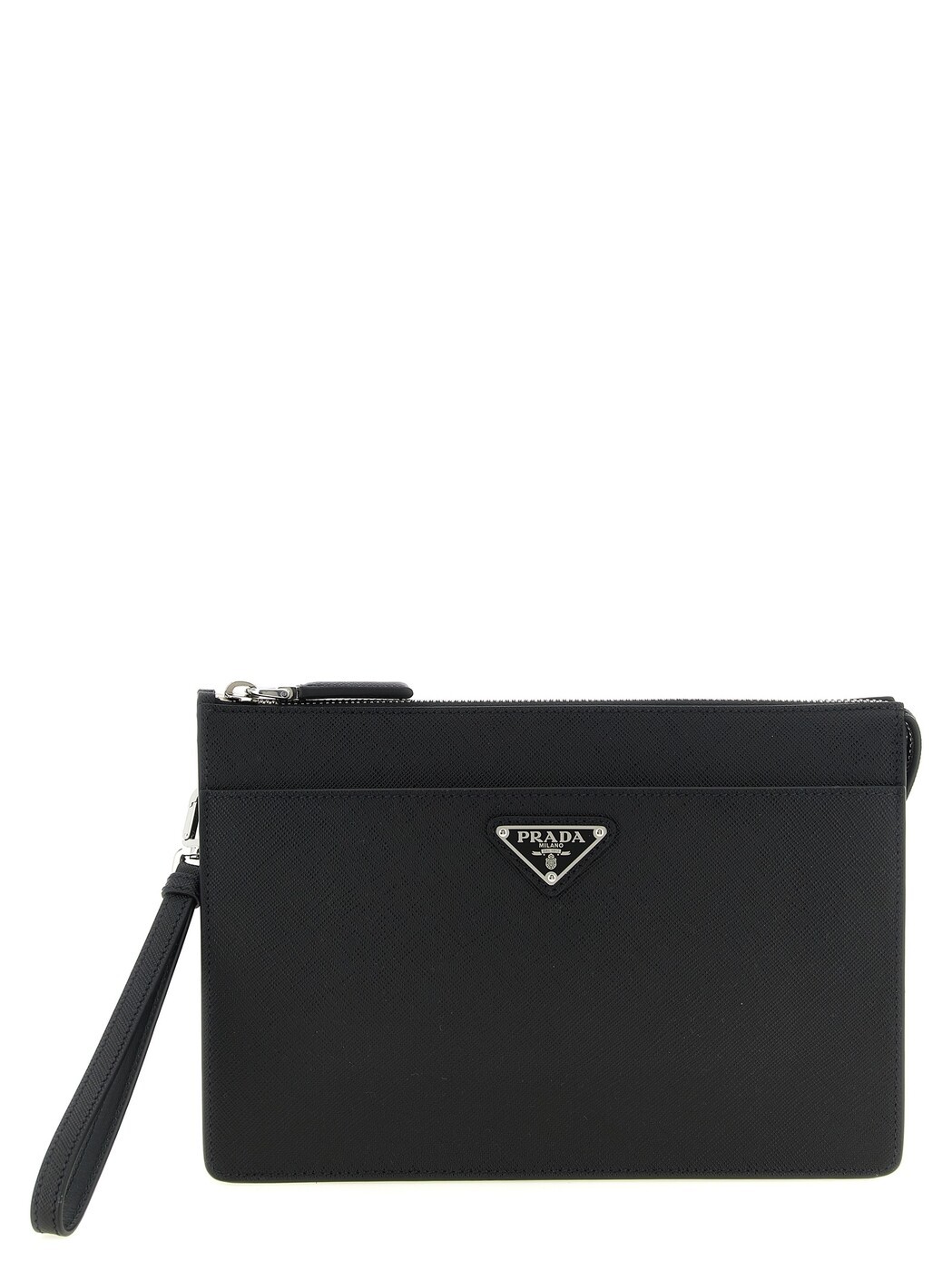 プラダ PRADA クラッチペダル御徒面子 メンズ 黒いこと Clutch and Wristlets Bags Pouch Saffiano 2VF032VOOI9Z2F0002 Black 関税 貨物輸送無料 2026SS ju