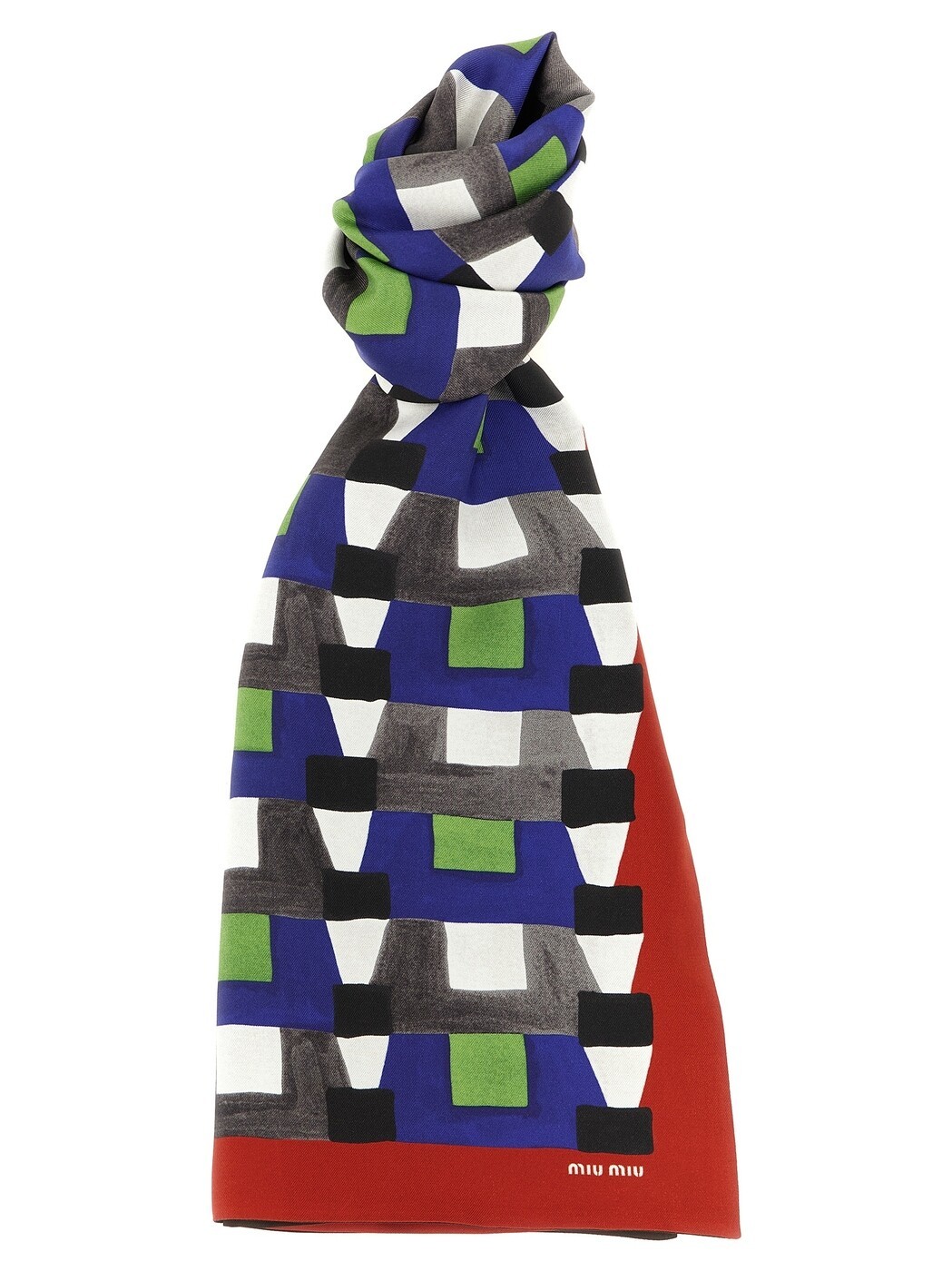 ミュウ ミュウ MIU MIU 先端技術佩び物 流行り物小物 レディース マルチ色合い Hi-tech accessories Medium silk scarf 5FF0652IG3F0PTA Multicolor 関税 貨物輸送無料 2026SS ju