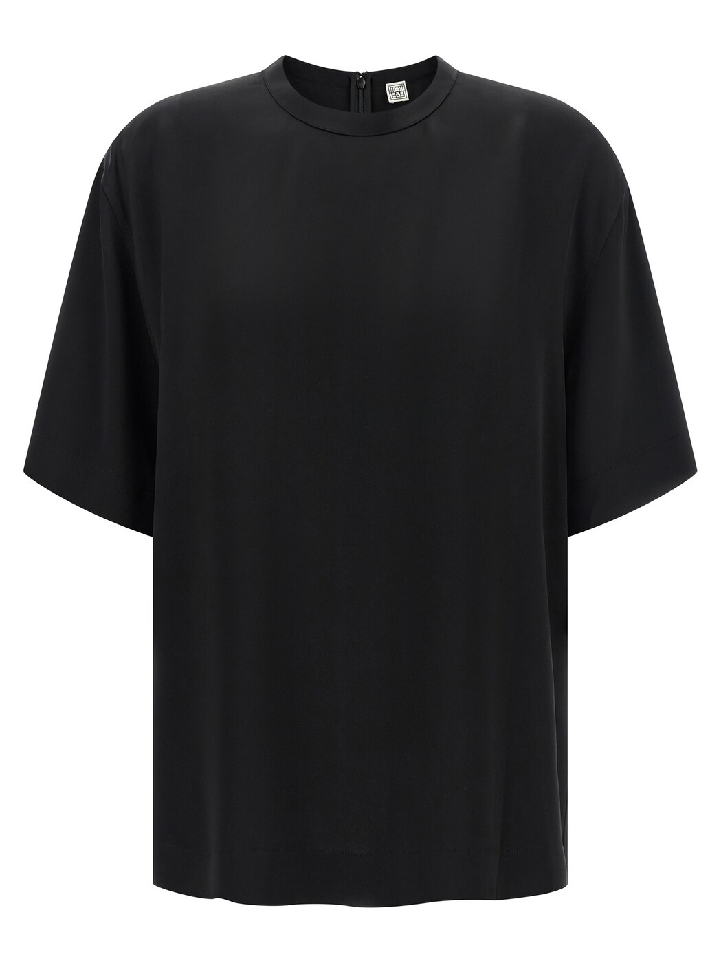 トーテム TOTEME スポーツシャツ ティーシャツ レディース 黒いこと T-shirts and polo shirts Satin t-shirt 261WRT0629FB0546001 Black 関税 貨物輸送無料 2026SS ju Tシャツ・カットソー-レディースファッション