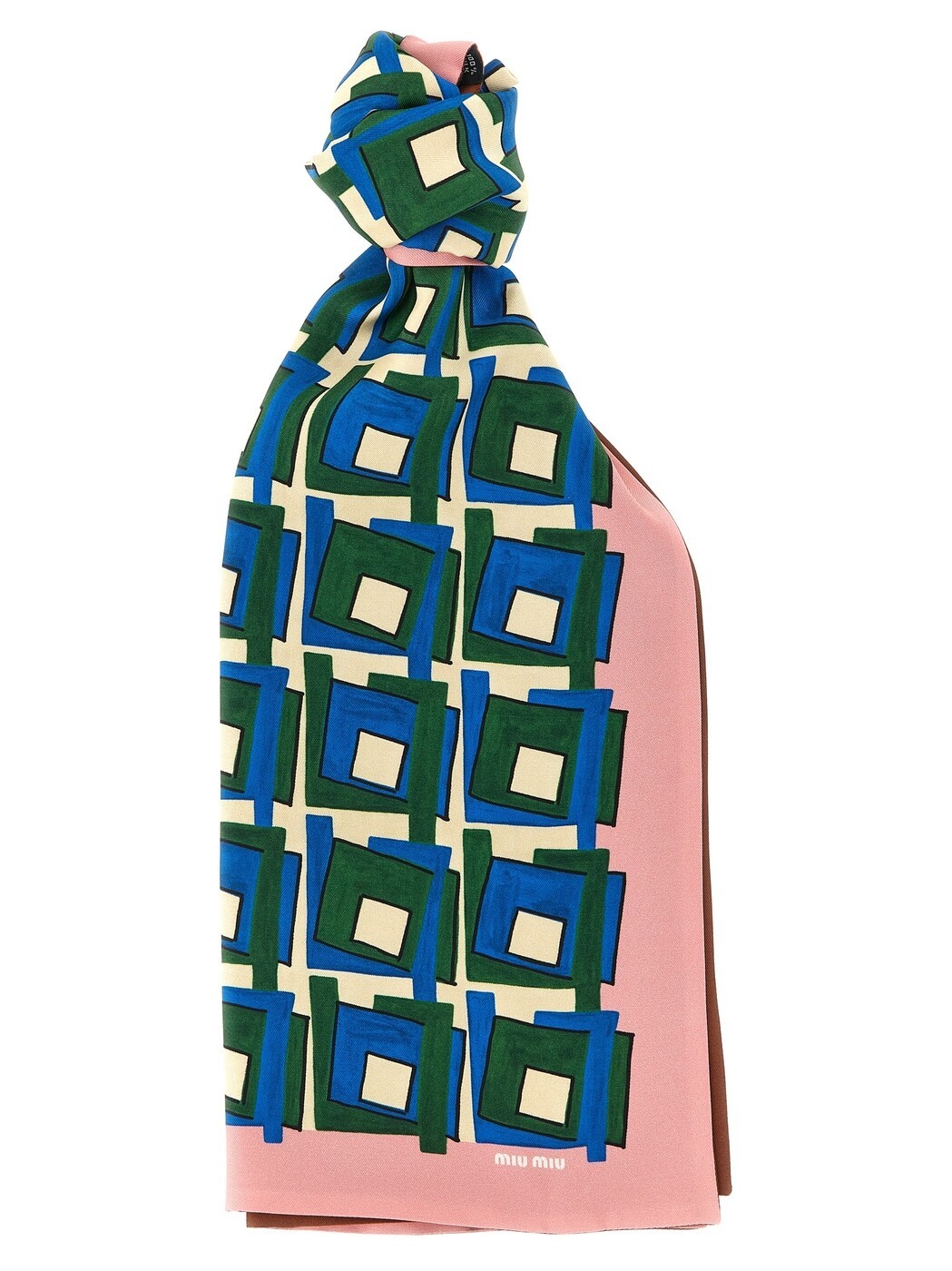 ミュウ ミュウ MIU MIU 先端技術佩び物 流行り物小物 レディース マルチ色合い Hi-tech accessories Medium silk scarf 5FF0652IG3F05AG Multicolor 関税 貨物輸送無料 2026SS ju