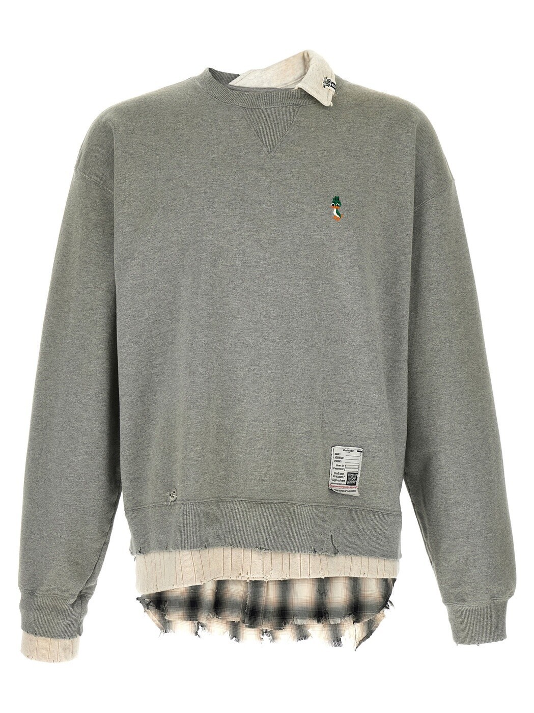 住み家 ミハラヤスヒロ MAISON MIHARA YASUHIRO トレイナー 調教師 メンズ 薄墨色 Sweatshirts Three layer sweatshirt J16PO752GRAY Gray 関税 貨物輸送無料 2026SS ju