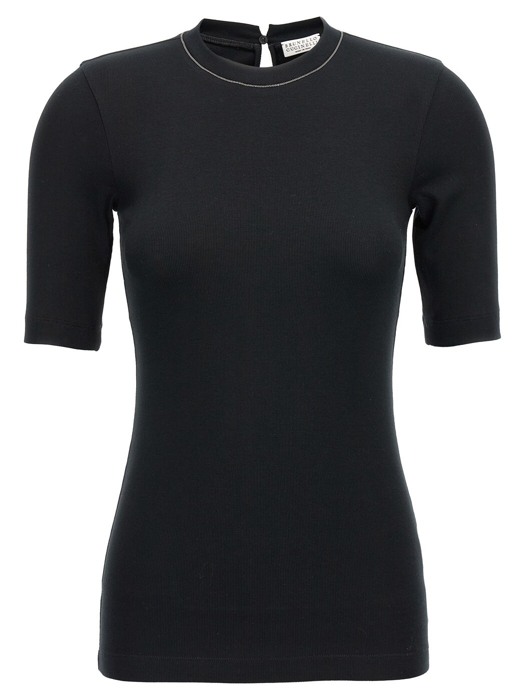 ブルネロクチネリ BRUNELLO CUCINELLI スポーツシャツ プルオーバー レディース 黒いこと T-shirts and polo shirts Monile ribbed T-shirt MPTC8BJ310C101 Black 関税 貨物輸送無料 2026AW ju