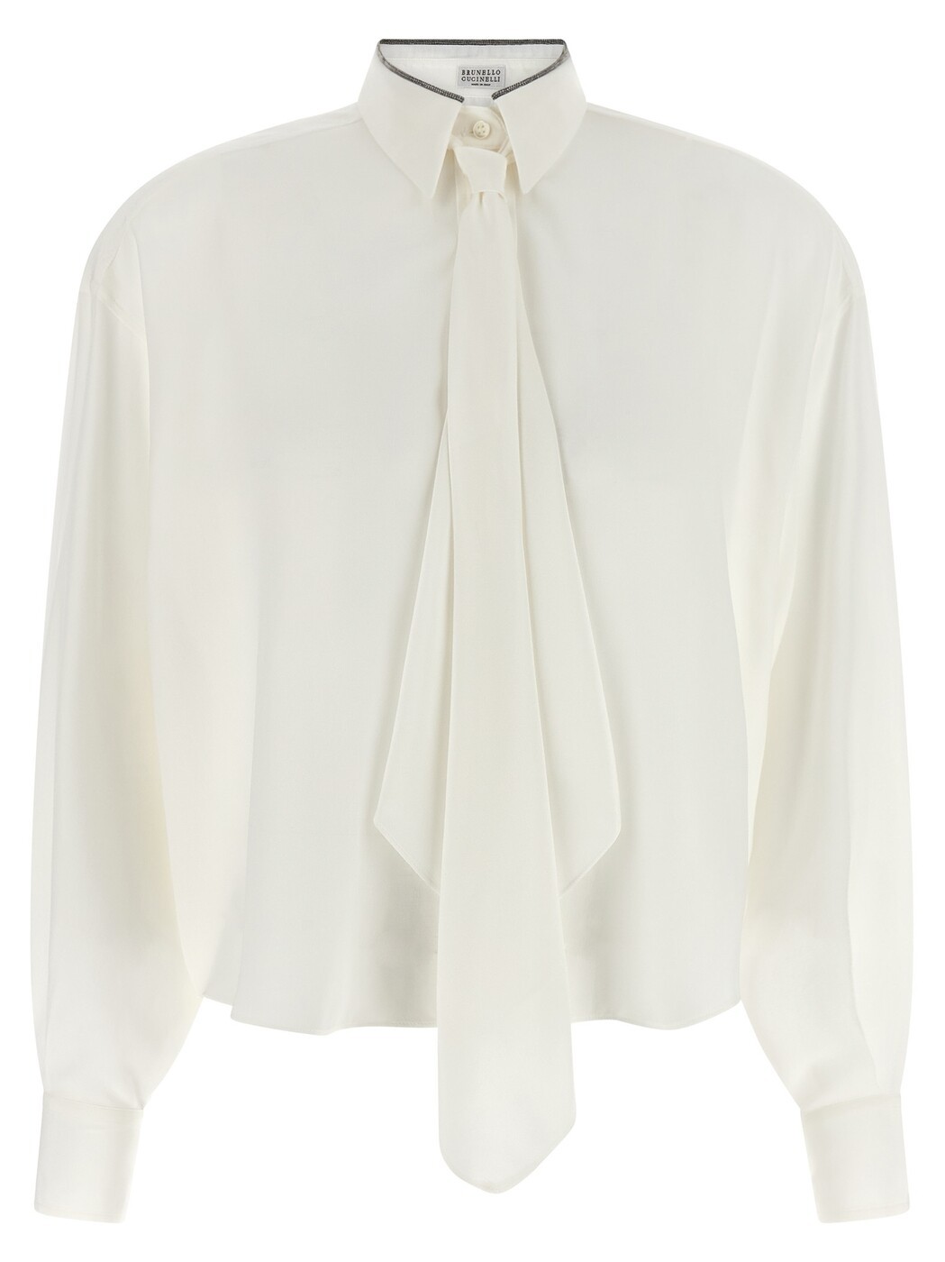ブルネロクチネリ BRUNELLO CUCINELLI プルオーバー レディース 白いこと Shirts \u0027Shiny Collar\u0027 shirt MP993M3A26C600 White 関税 貨物輸送無料 2026AW ju