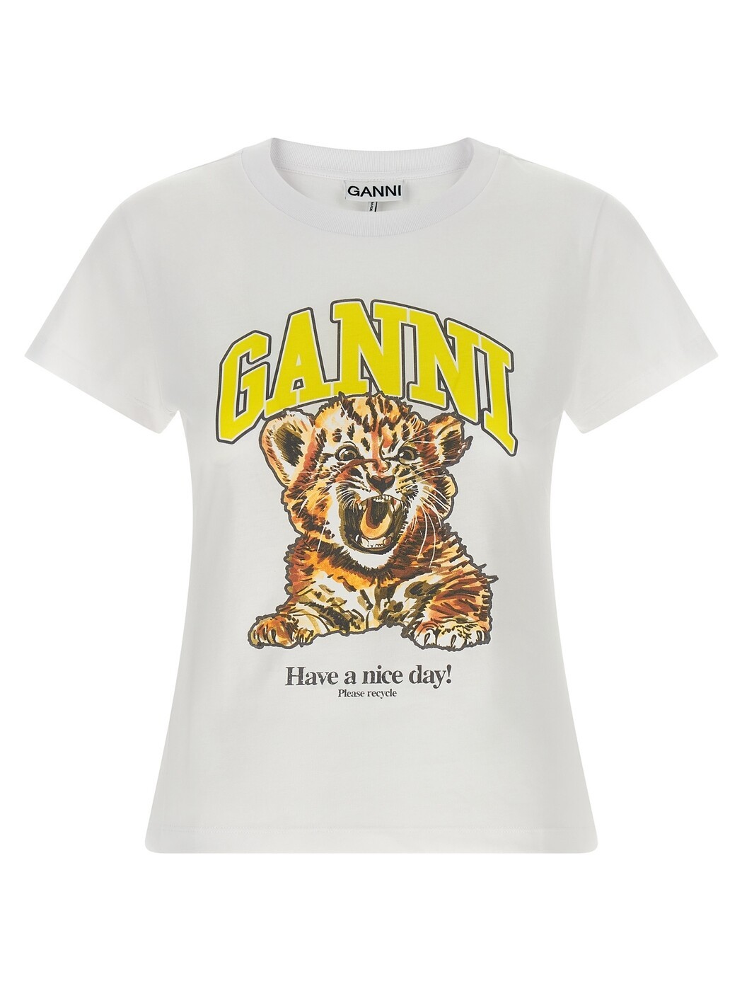 ガニー GANNI スポーツシャツ ティーシャツ レディース 白いこと T-shirts and polo shirts \u0027Tiger\u0027 T-shirt A1050258151 White 関税 貨物輸送無料 2026AW ju