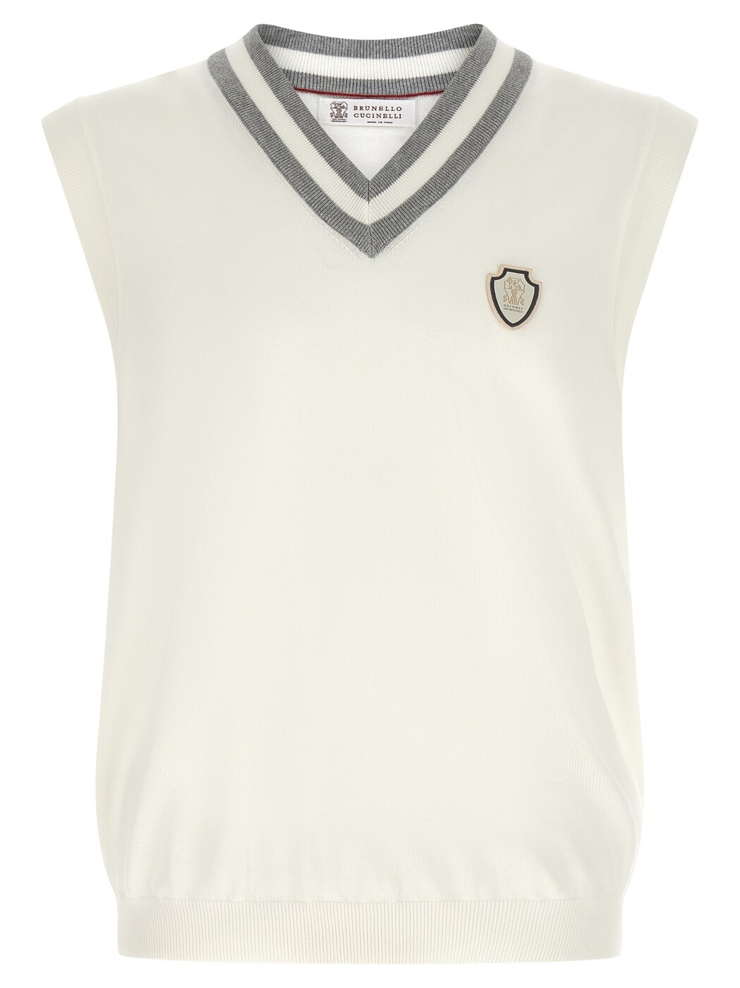 ブルネロ クチネリ BRUNELLO CUCINELLI ジレ より良い メンズ 白いこと Vests Logo patch vest M29203607FCJ068 White 関税 貨物輸送無料 2026SS ju
