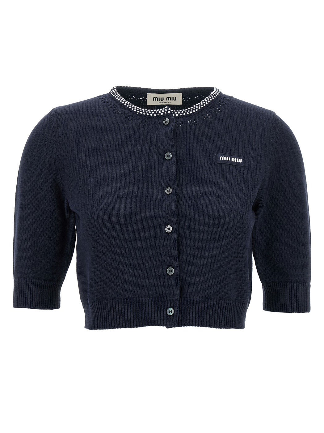 ミュウ ミュウ MIU MIU スウェーター 編み物お召しもの レディース 青色 Knitwear Cropped cardigan MMF02RSOOO191VF022X Blue 関税 貨物輸送無料 2026AW ju