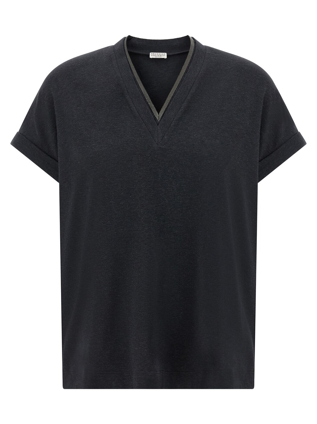 ブルネロクチネリ BRUNELLO CUCINELLI スポーツシャツ ティーシャツ レディース 薄墨色 T-shirts and polo shirts \u0027Shiny Trims\u0027 T-shirt MPT18BD222C055 Gray 関税 貨物輸送無料 2026AW ju