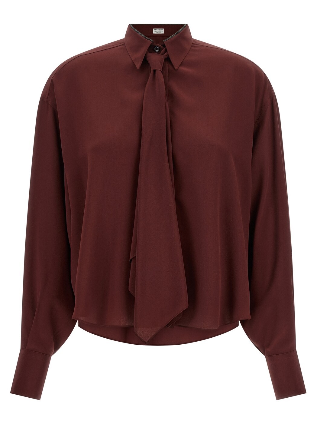 ブルネロクチネリ BRUNELLO CUCINELLI プルオーバー レディース 赤いこと Shirts \u0027Shiny Collar\u0027 shirt MP993M3A26C9813 Bordeaux 関税 貨物輸送無料 2026AW ju