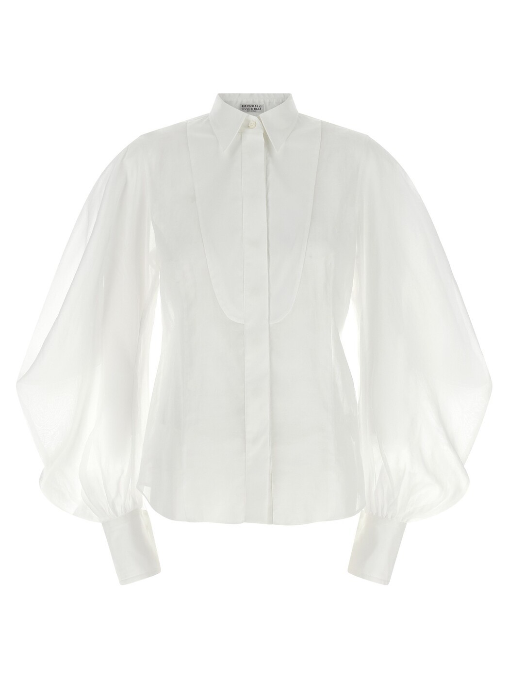 ブルネロクチネリ BRUNELLO CUCINELLI プルオーバー レディース 白いこと Shirts Organza shirt M0F91NL706C100 White 関税 貨物輸送無料 2026SS ju