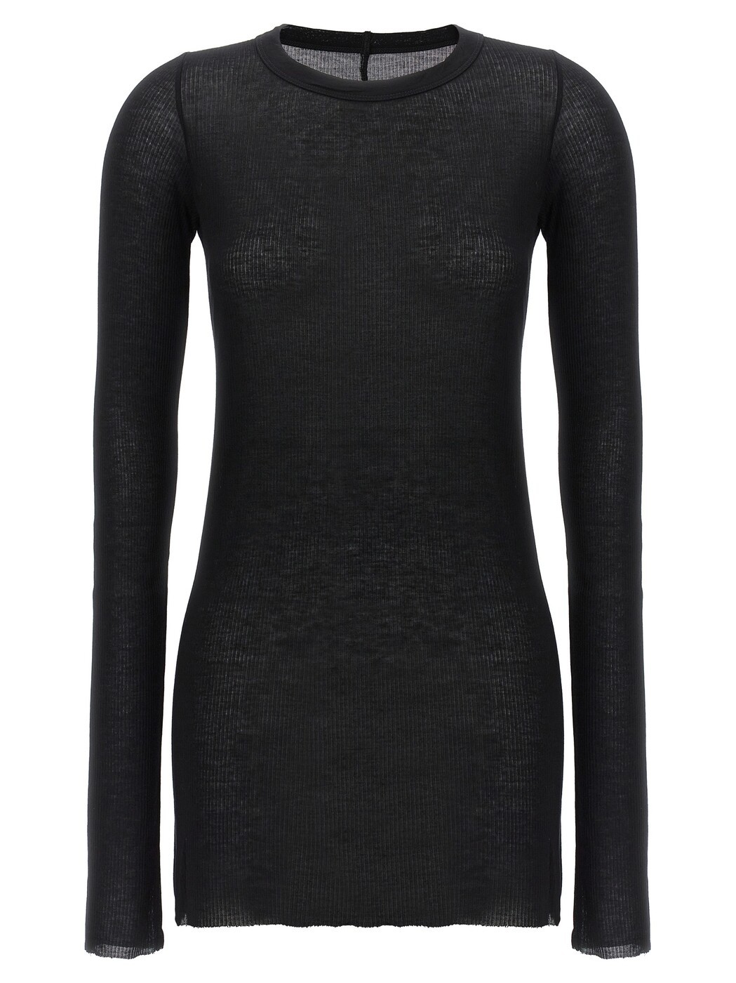 リック オウエンス RICK OWENS ポロシャツ Tシャツ レディース ブラック T-shirts and polo shirts 'Rib LS T' T-shirt RP02F5202RC09 Black 関税 送料無料 2026AW ju|BRANDSHOP「il Tesoro」