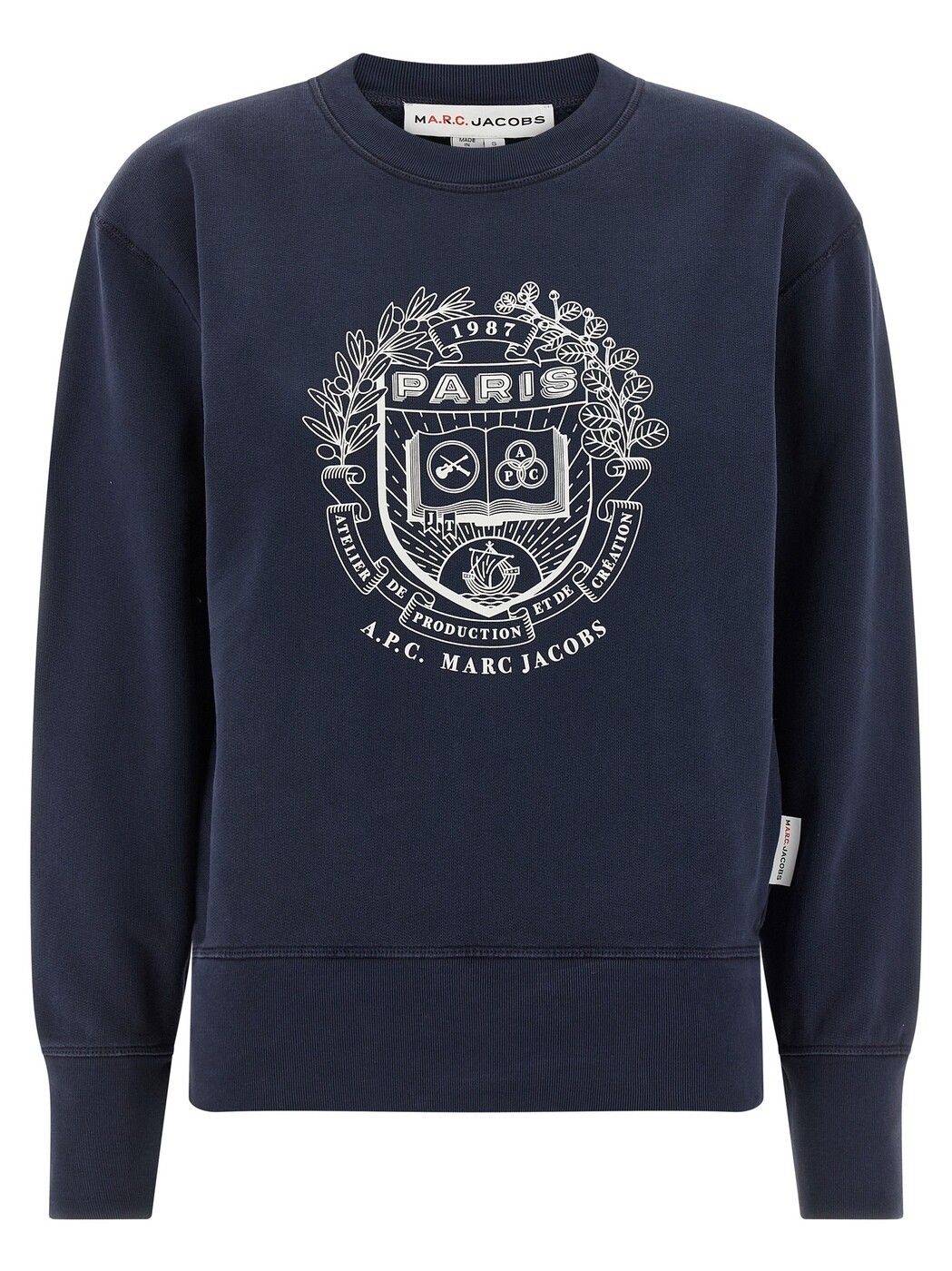 アーペーセー A.P.C 調教師 レディース 青色 Sweatshirts \u0027Paris\u0027 APC capsule sweatshirt for Marc Jacobs COHKQF37001IAK Blue 関税 貨物輸送無料 2025AW ju