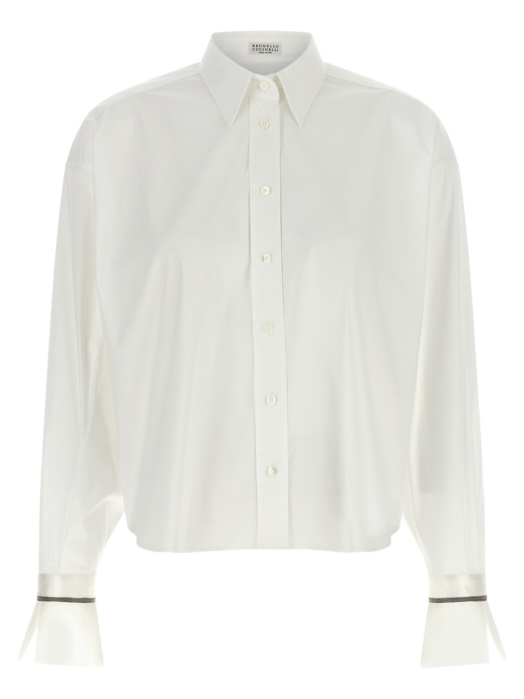 ブルネロクチネリ BRUNELLO CUCINELLI シャツ レディース ホワイト Shirts 'Shiny Cuffs' shirt M0091M2M06C159 White 関税 送料無料 2026AW ju｜BRANDSHOP「il Tesoro」