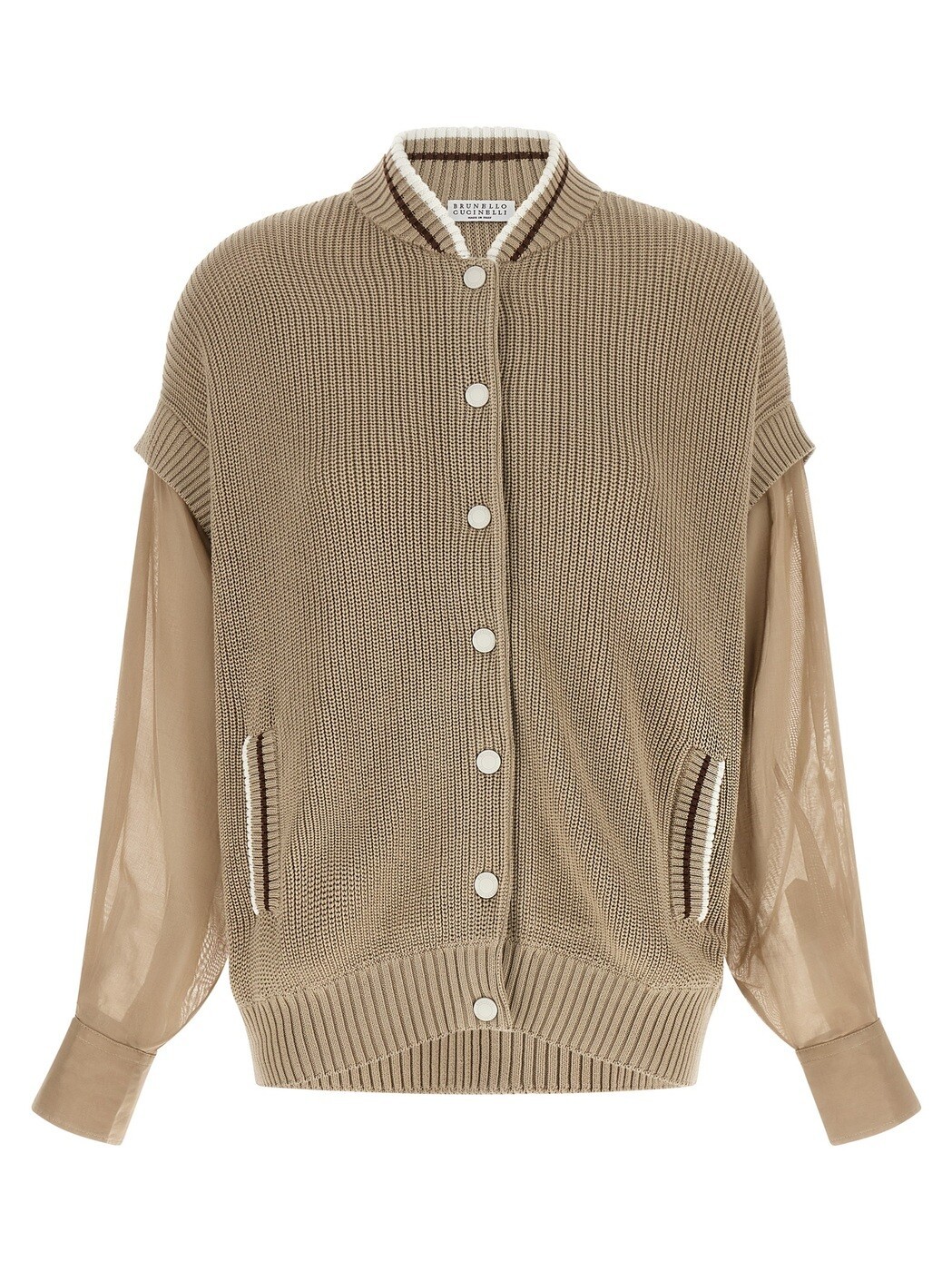 ブルネロクチネリ BRUNELLO CUCINELLI セーター ニットウェア レディース ベージュ Knitwear Organza sleeve cardigan M19759406CFI16 Beige 関税 送料無料 2026SS ju|BRANDSHOP「il Tesoro」
