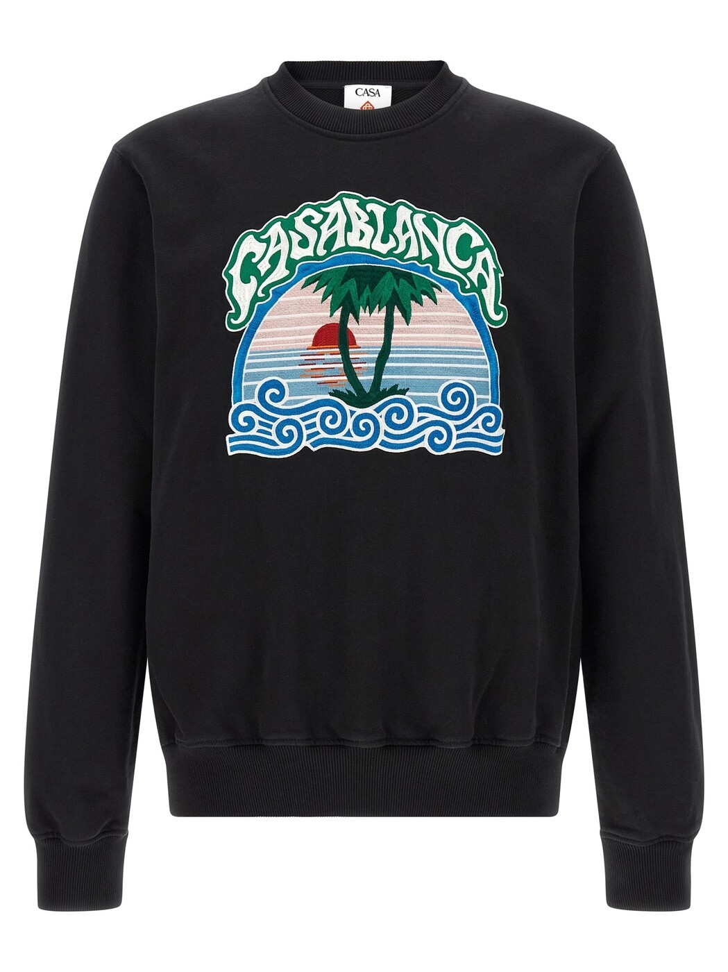カサブランカ CASABLANCA スウェットシャツ トレーナー メンズ ブラック Sweatshirts 'Palm Tree Emblem' embroidered sweatshirt MPF26JTP29301PALMTREEEMBLEM Black 関税 送料無料 2026AW ju|BRANDSHOP「il Tesoro」
