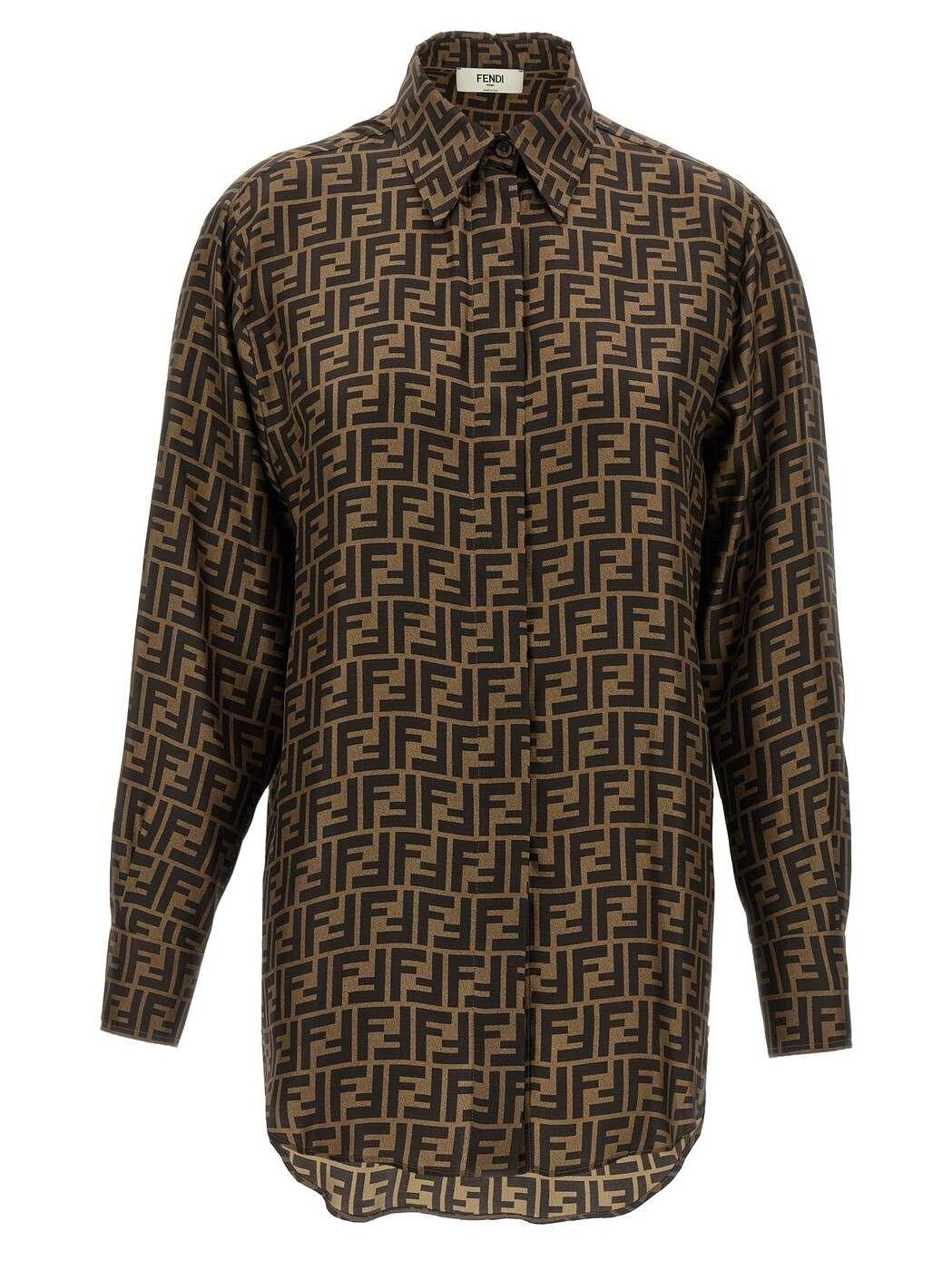 フェンディ FENDI シャツ レディース ブラウン Shirts FF monogram shirt FS8107A8G3F118W Brown 関税 送料無料 2026SS ju|BRANDSHOP「il Tesoro」